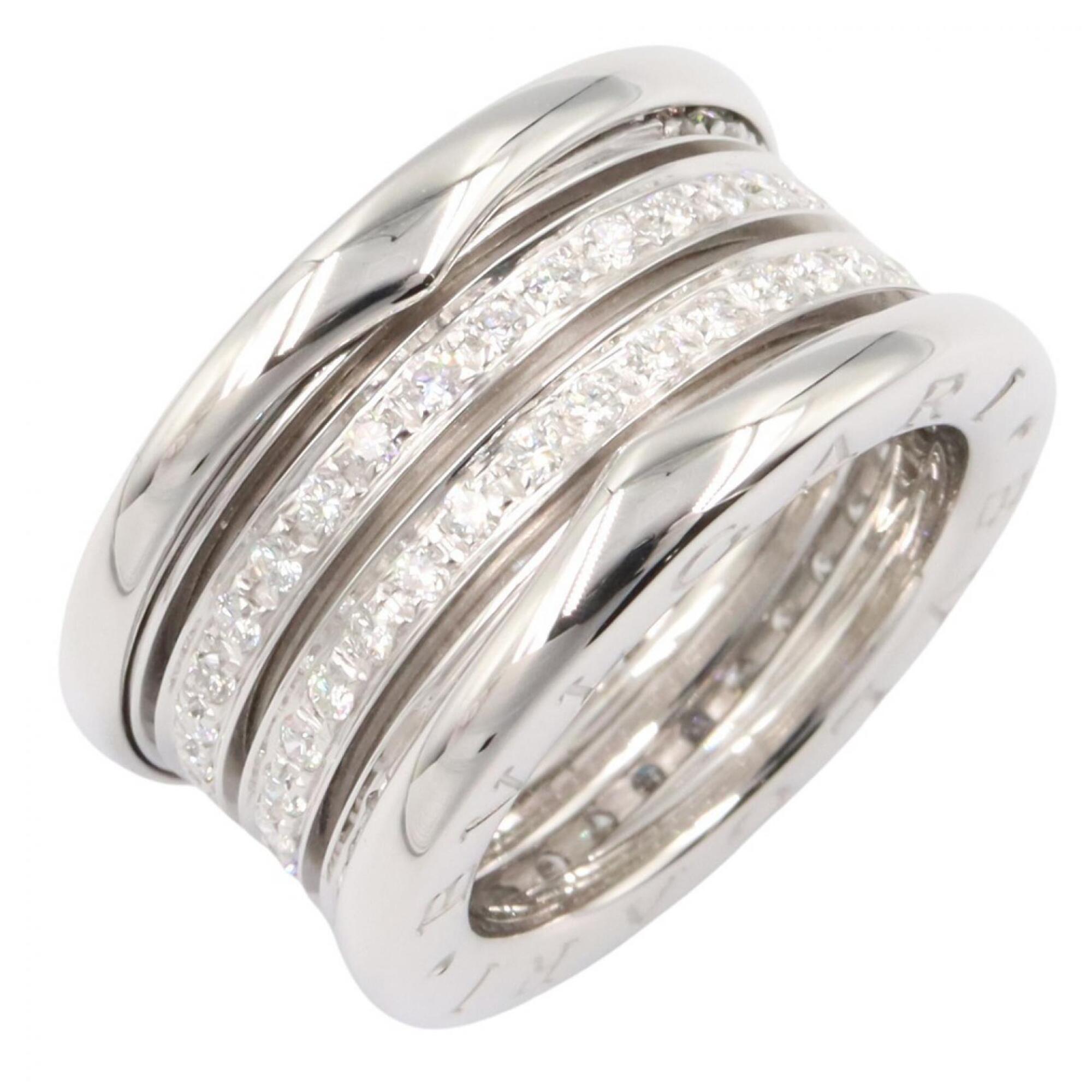 Bvlgari Silver Clear White Gold (18K) Band Ring (Pre-Owned)