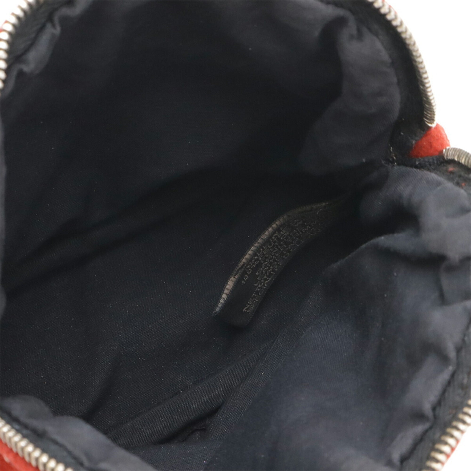 Hermes Black Red Color Felt Handbag Pouch (Pre-Owned)
