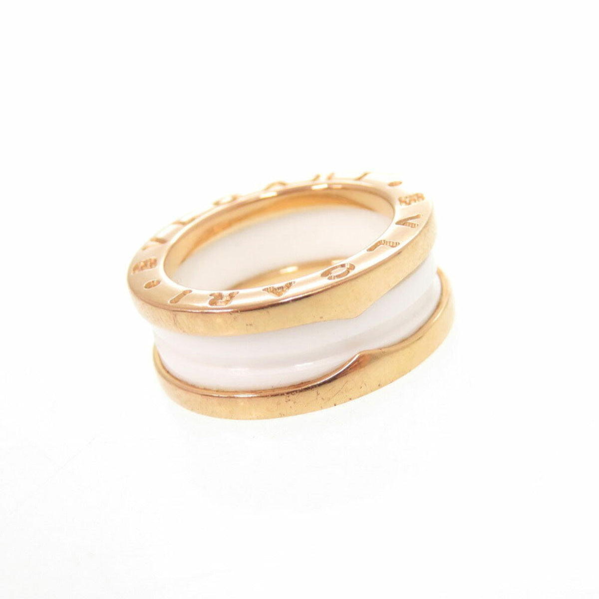 Bvlgari Pink Gold White Pink Gold (18K) Ceramic Band Ring (Pre-Owned)