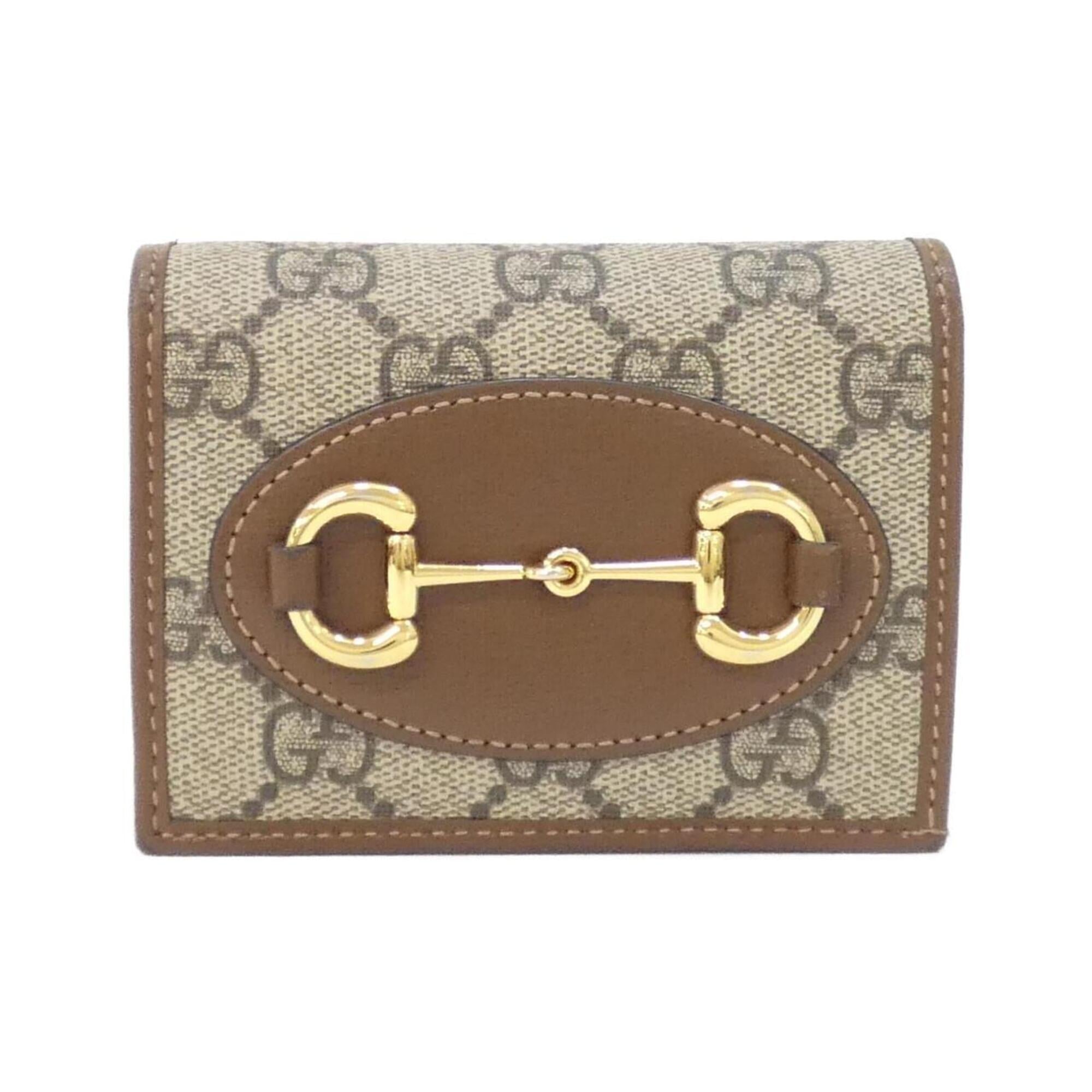 Gucci Beige Brown Gg Supreme Leather Wallet (Bi-Fold) (Pre-Owned)
