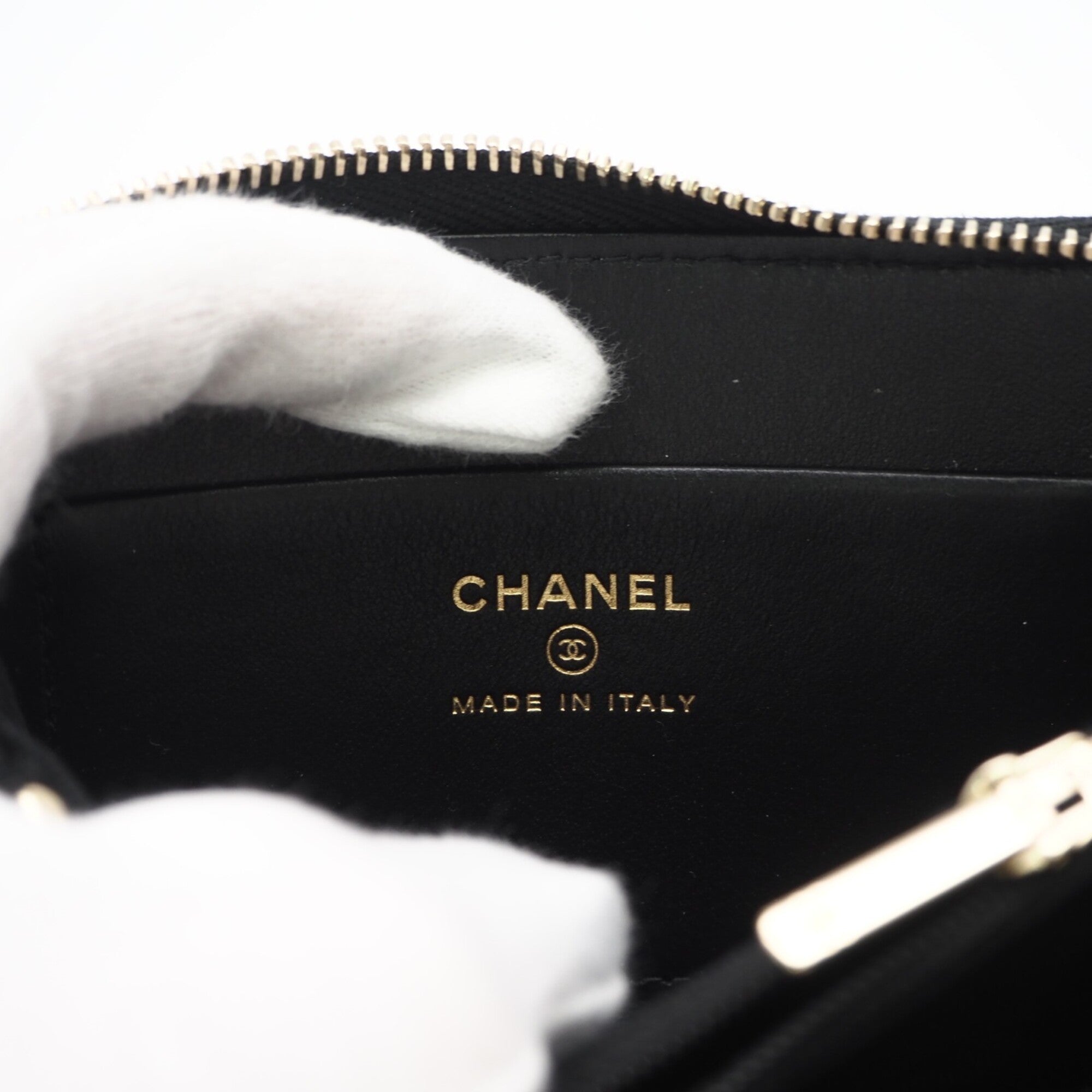 Chanel Matelasse Black Grained Calfskin Coin Purse/Coin Case (Pre-Owned)