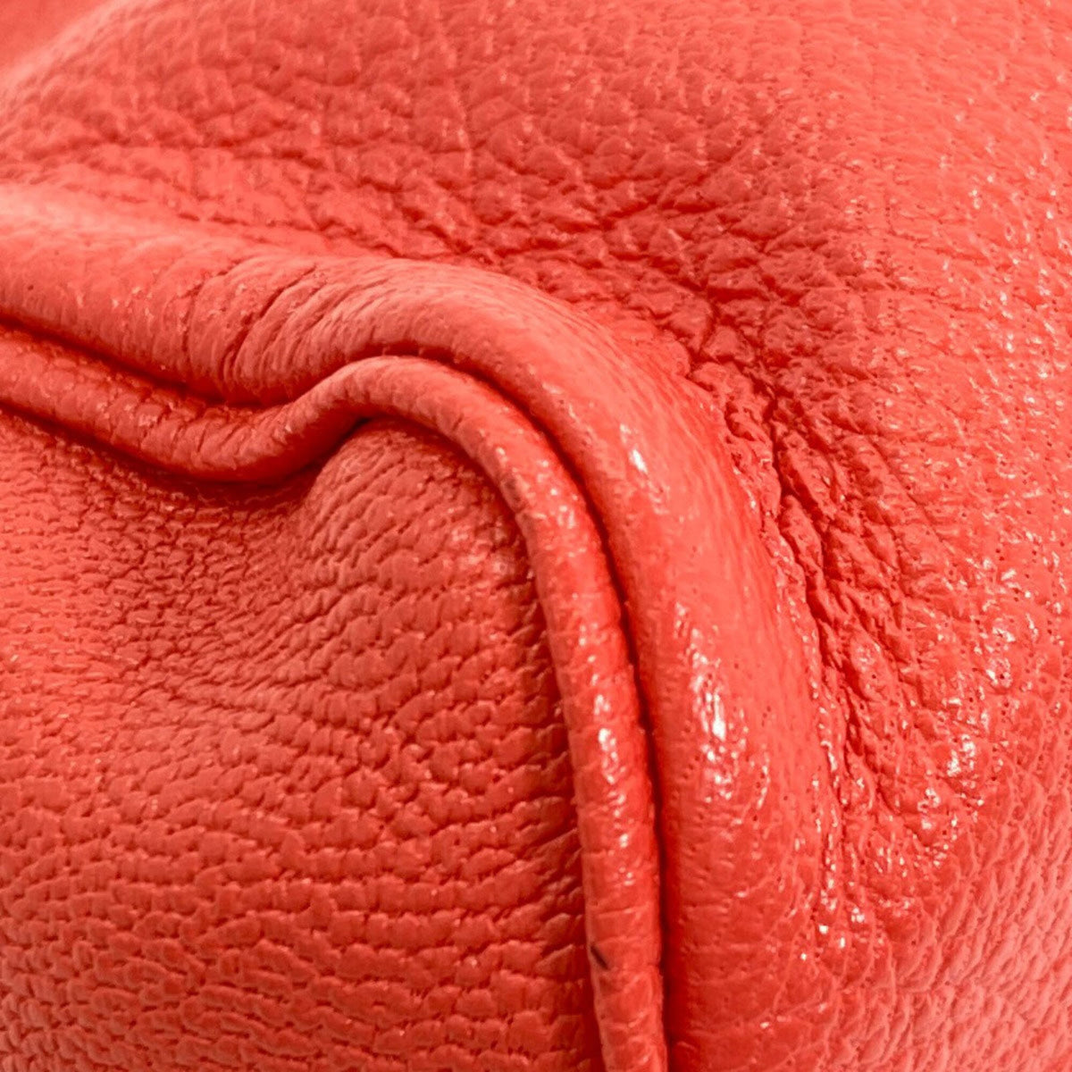Bvlgari Red Color Leather Pouch Wash Bag (Pre-Owned)