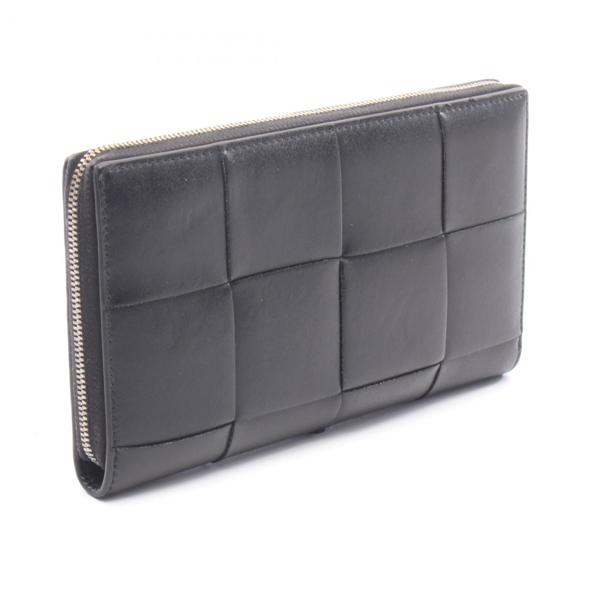 Bottega Veneta Black Leather Long Wallet (Bi-Fold) (Pre-Owned)