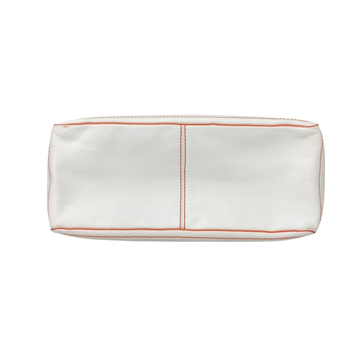 Celine Orange White Leather Handbag Tote Bag (Pre-Owned)