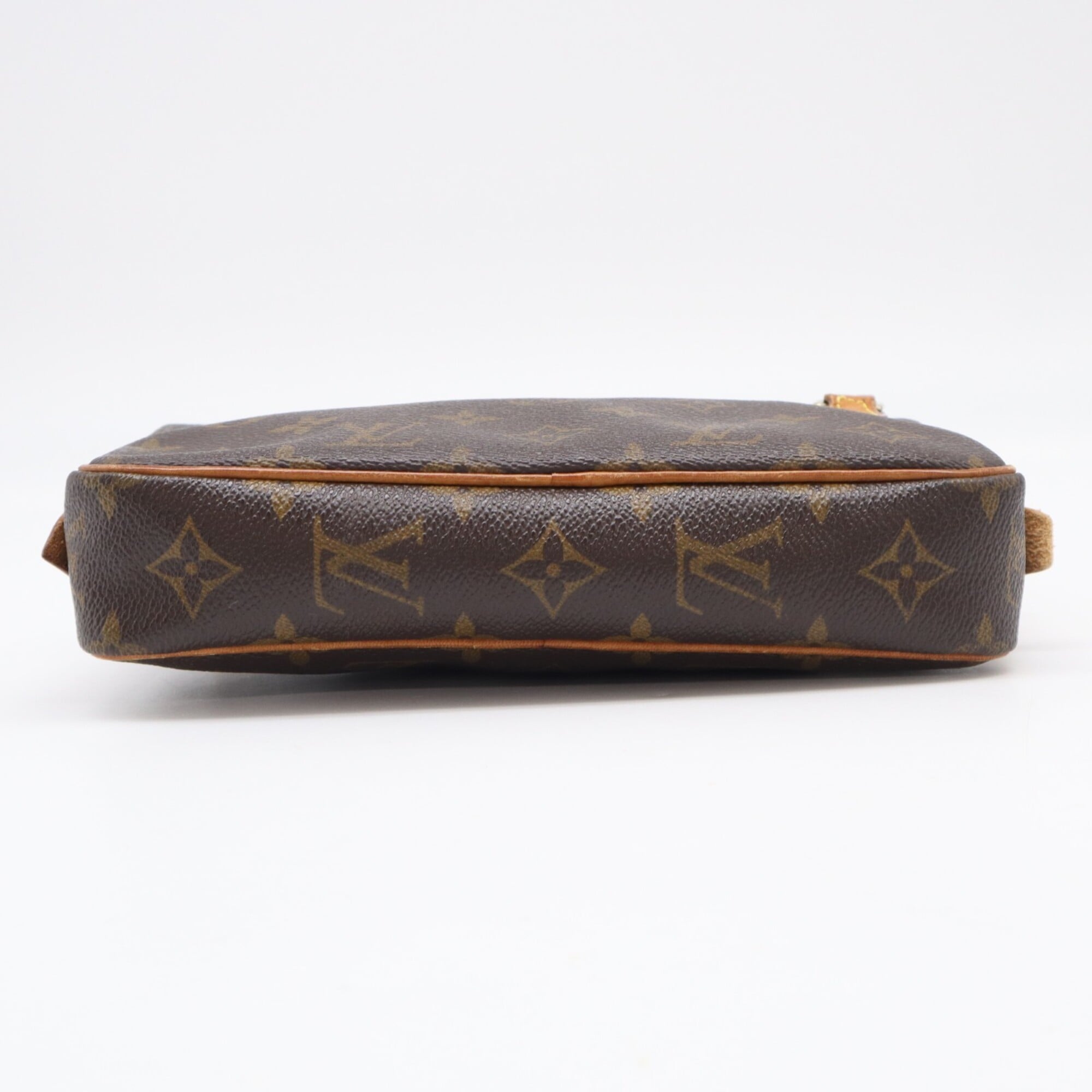 Louis Vuitton Monogram Beige Brown Coated Canvas Leather Pochette Shoulder Bag (Pre-Owned)