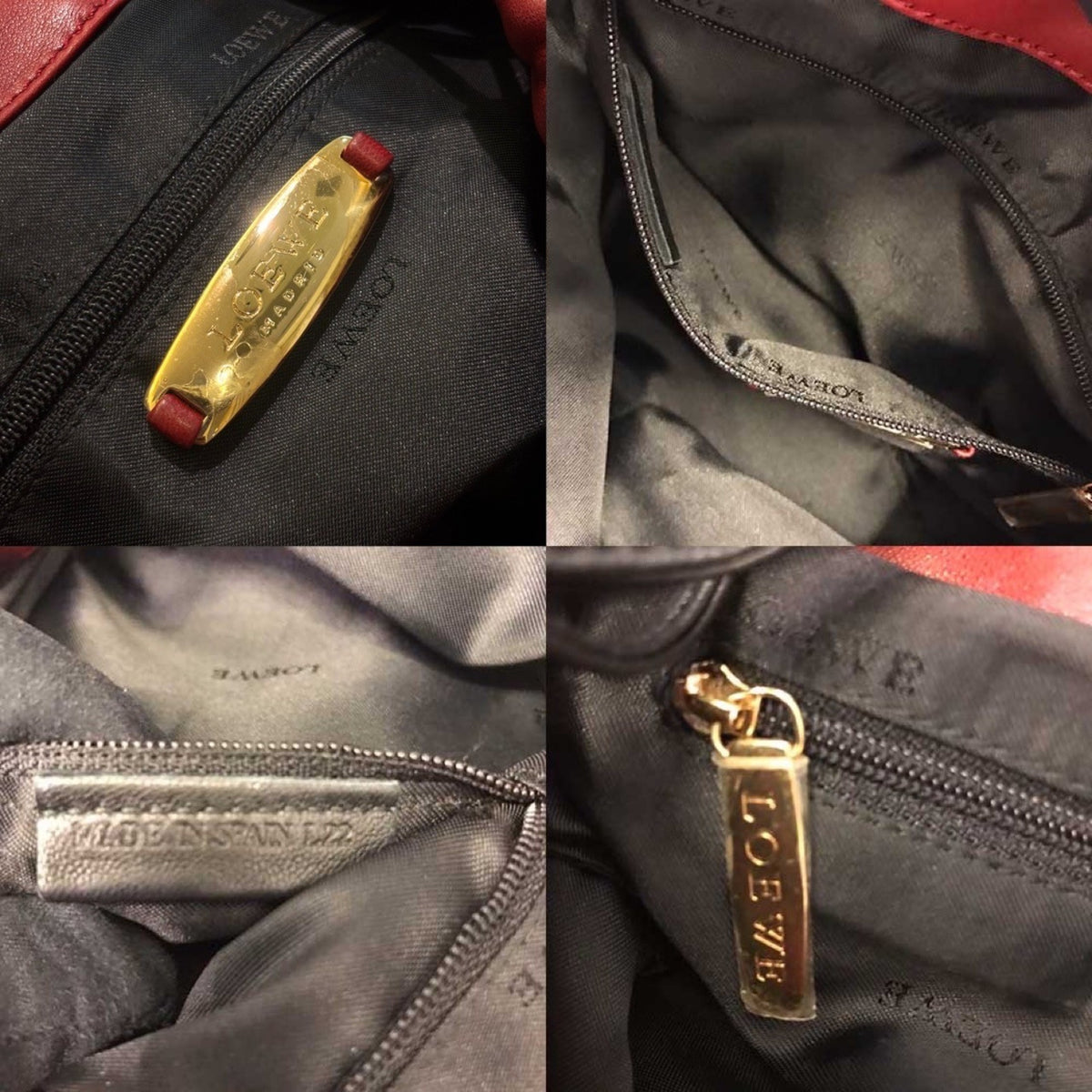 Loewe Red Color Leather Handbag (Pre-Owned)