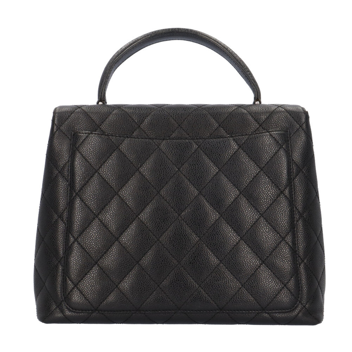 Chanel Matelasse Black Grained Calfskin Handbag (Pre-Owned)