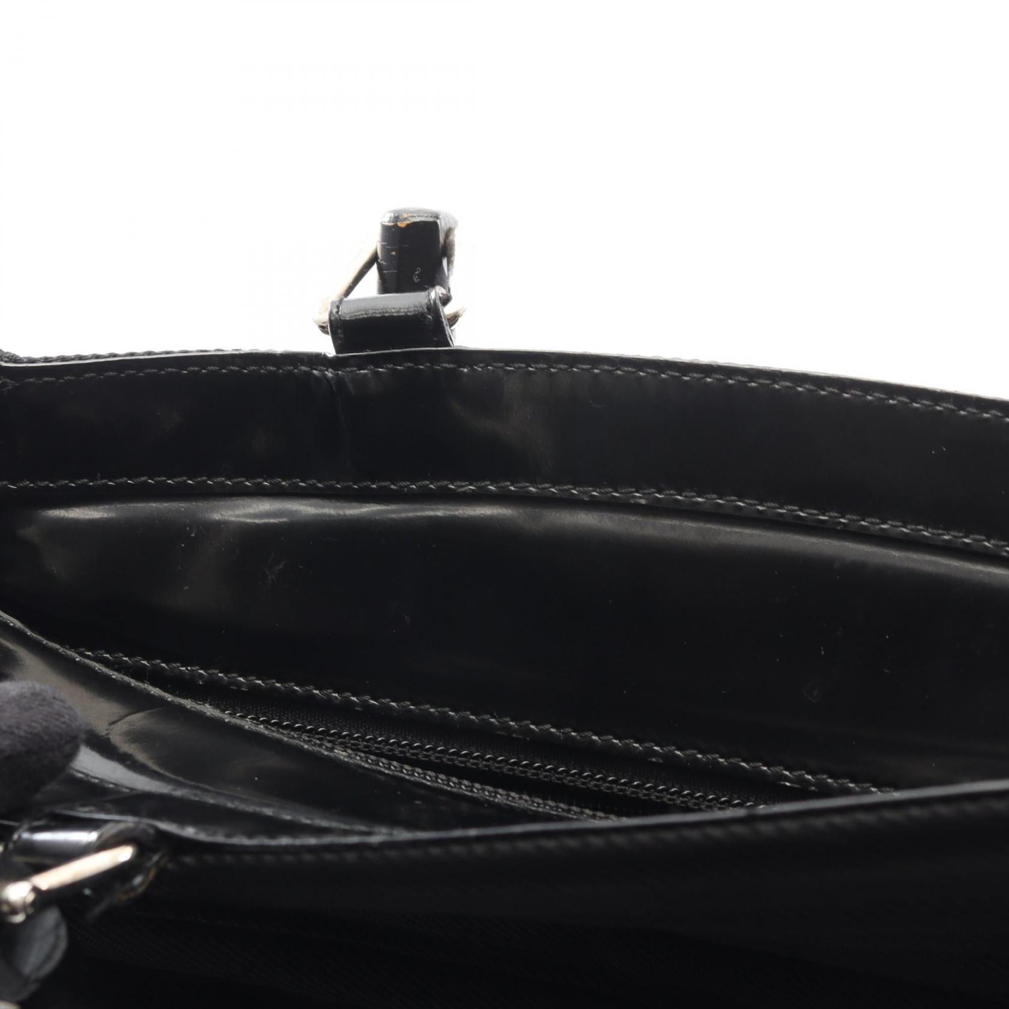 Gucci Black Leather Nylon Canvas Handbag (Pre-Owned)