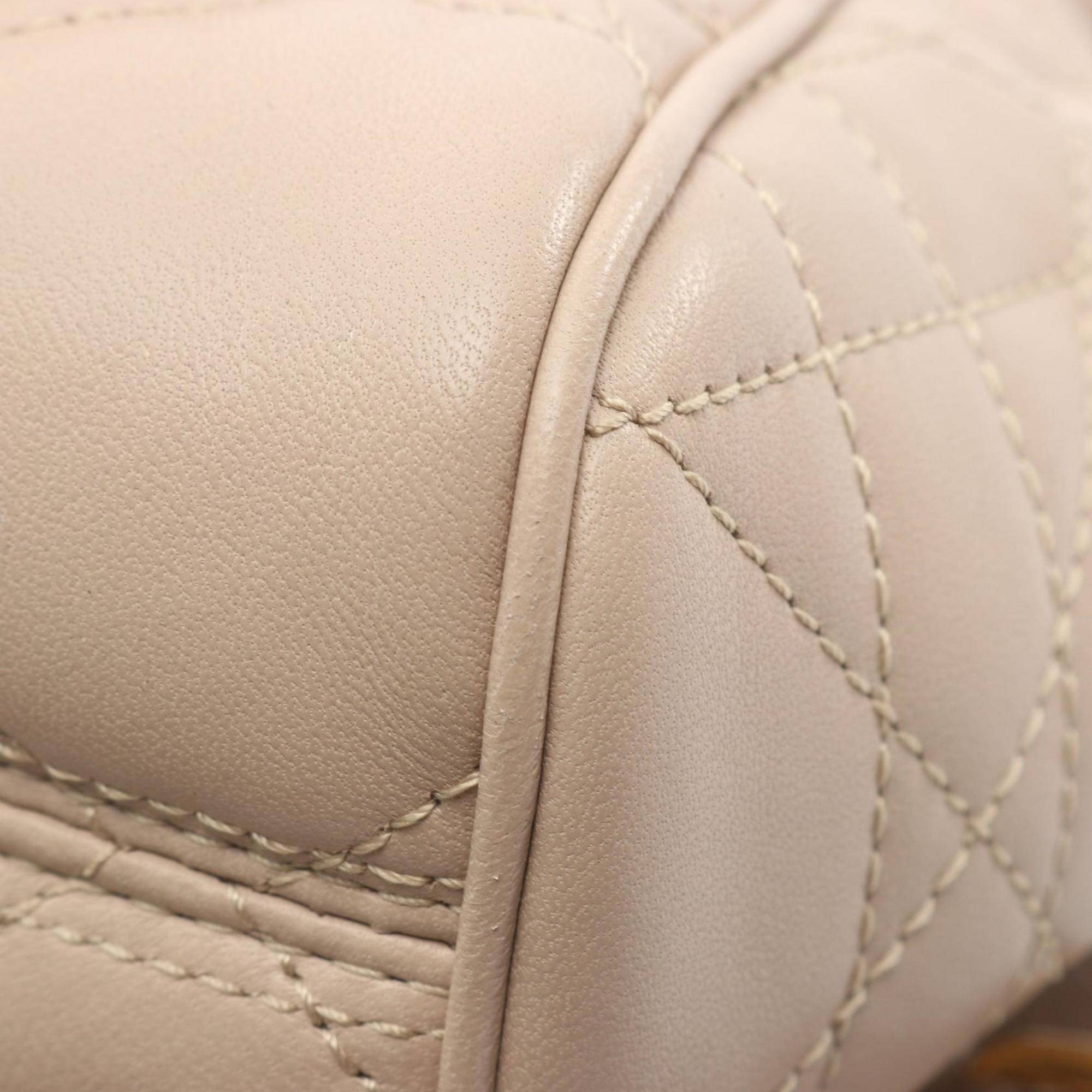 Christian Dior Beige Leather Backpack Handbag (Pre-Owned)