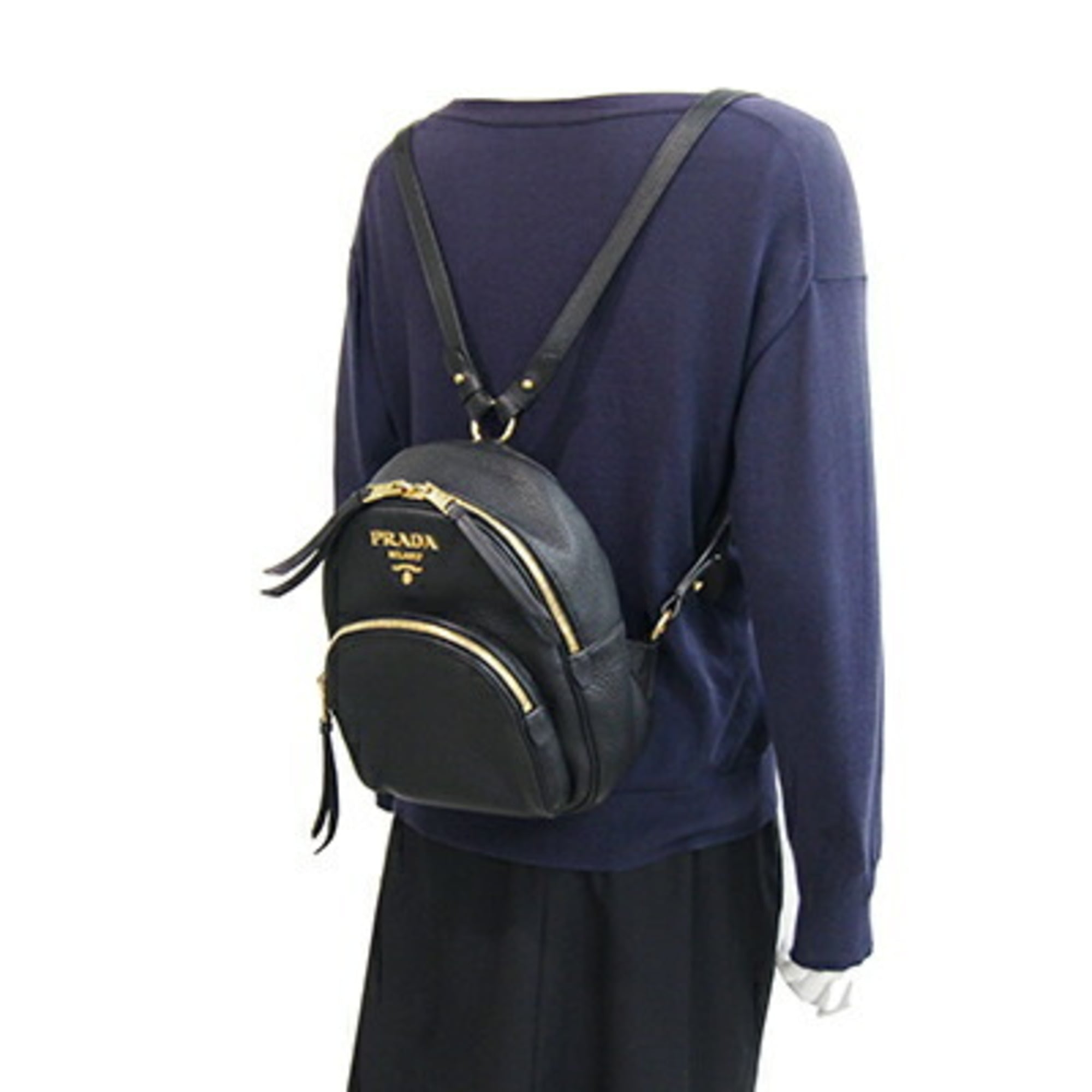 Prada Black Nero Leather Backpack (Pre-Owned)