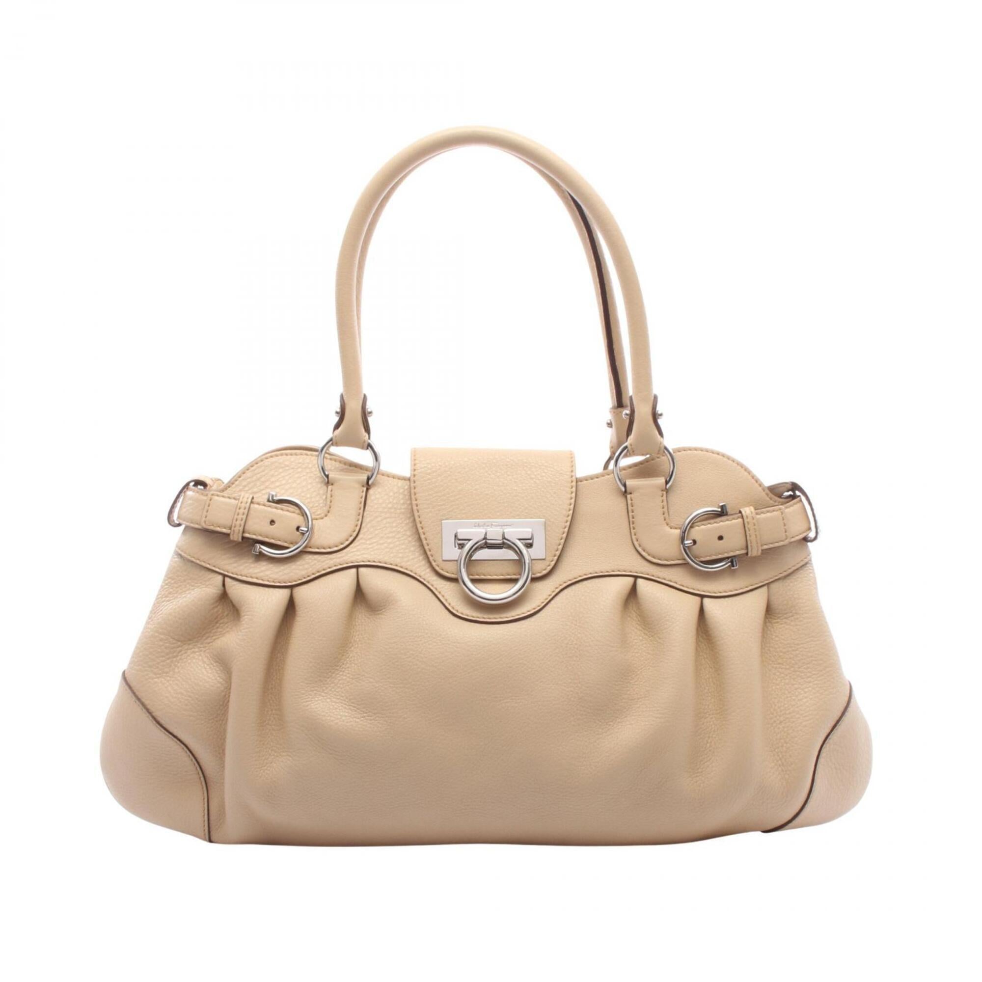 Salvatore Ferragamo Beige Leather Handbag (Pre-Owned)