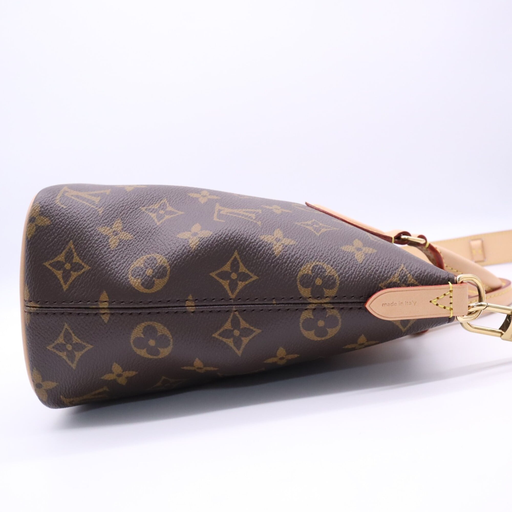 Louis Vuitton Monogram Beige Brown Coated Canvas Leather Handbag (Pre-Owned)