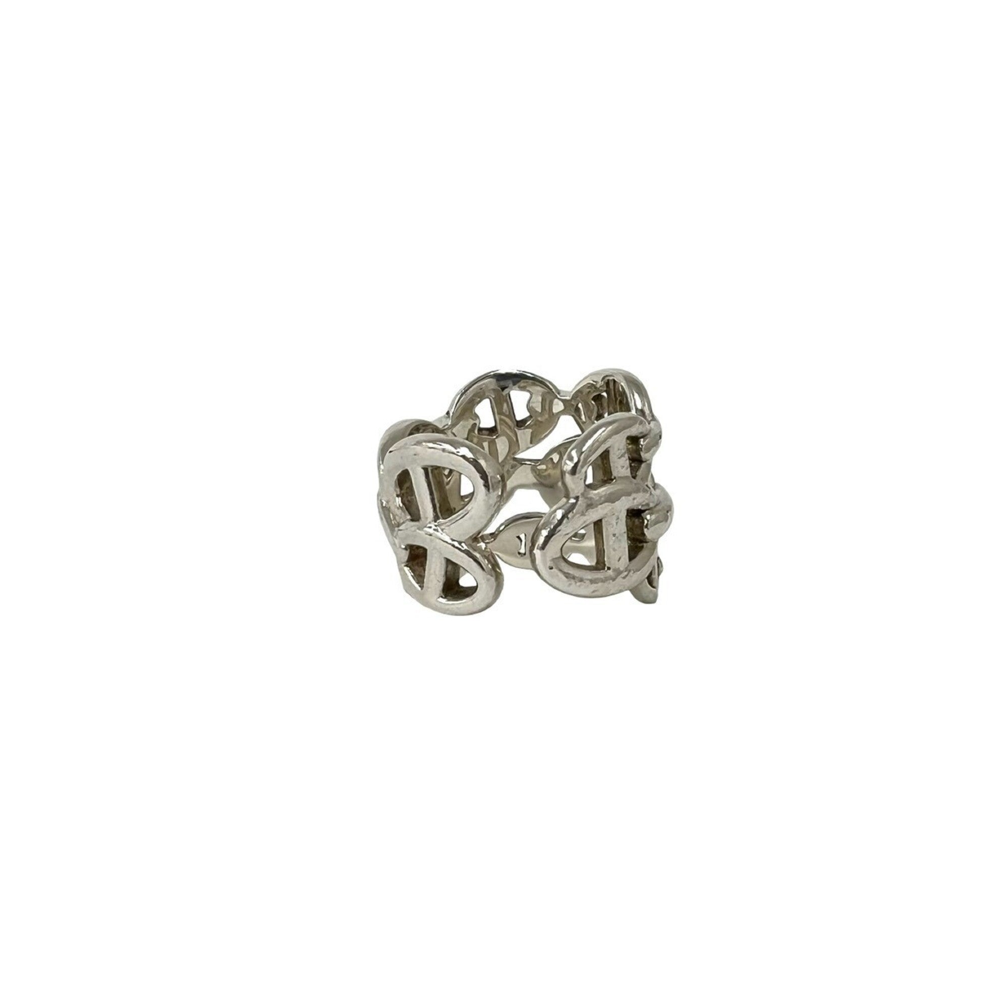 Hermes Silver Silver 925 Band Ring (Pre-Owned)