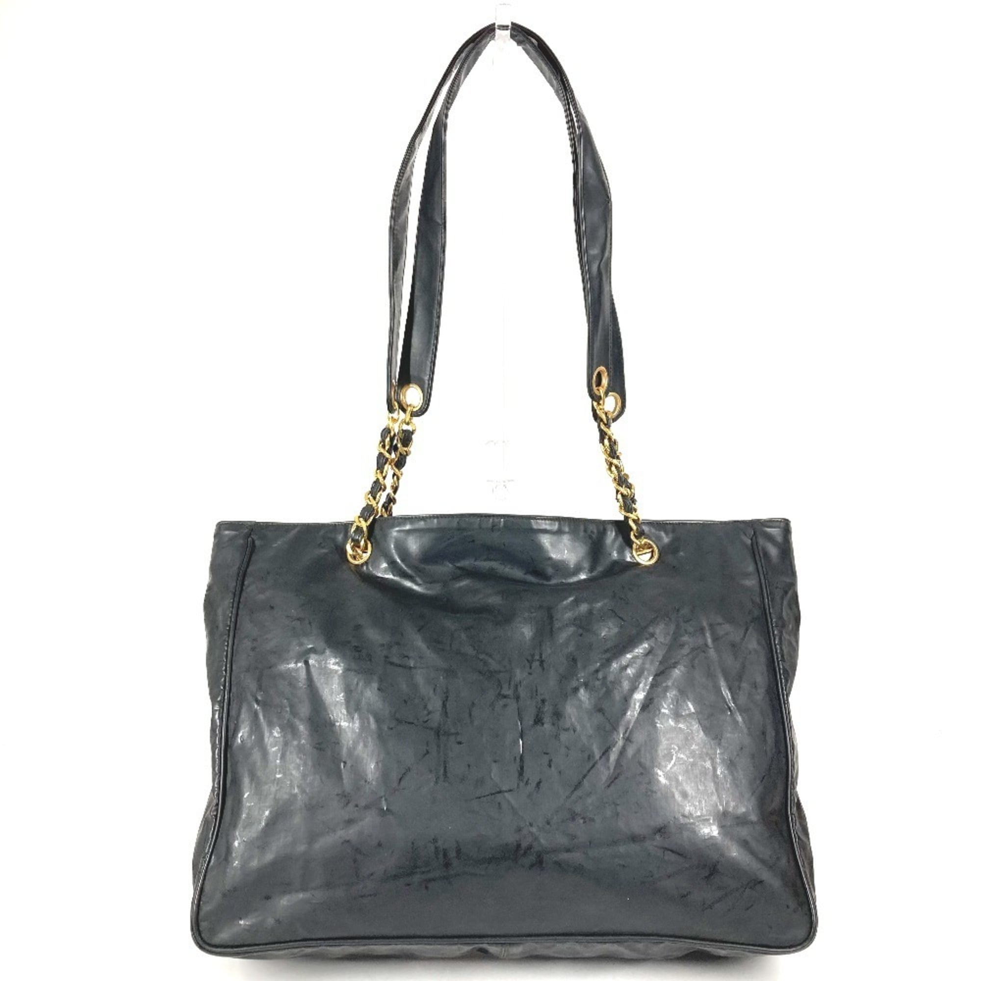 Chanel Black Coated Canvas Shoulder Bag Tote Bag (Pre-Owned)