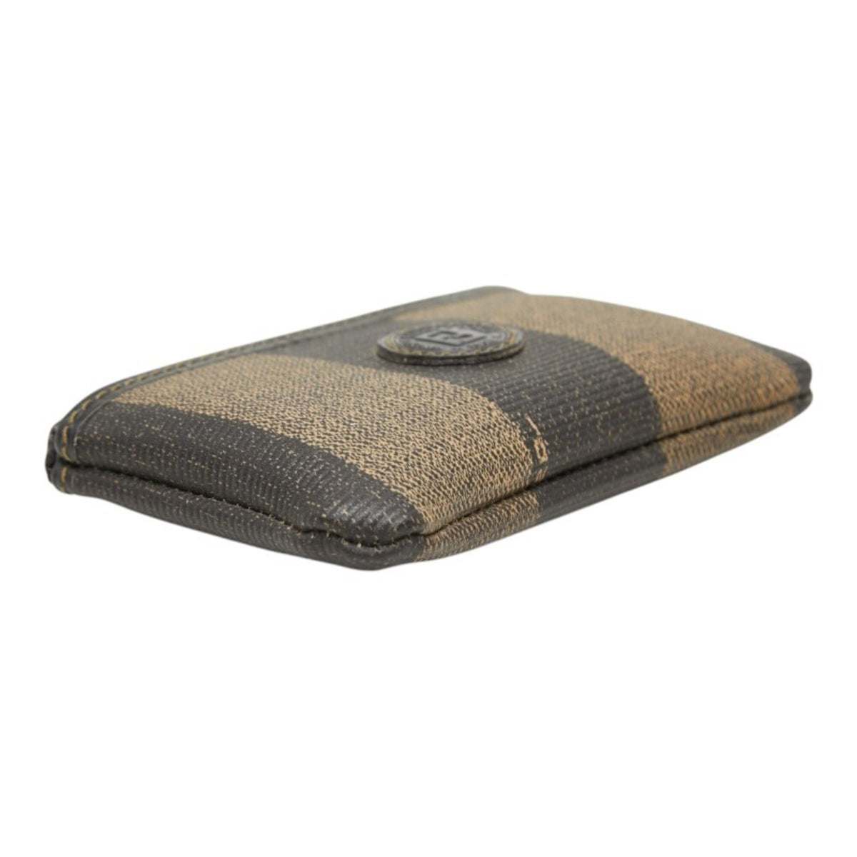 Fendi Black Brown Leather Coin Purse/Coin Case (Pre-Owned)