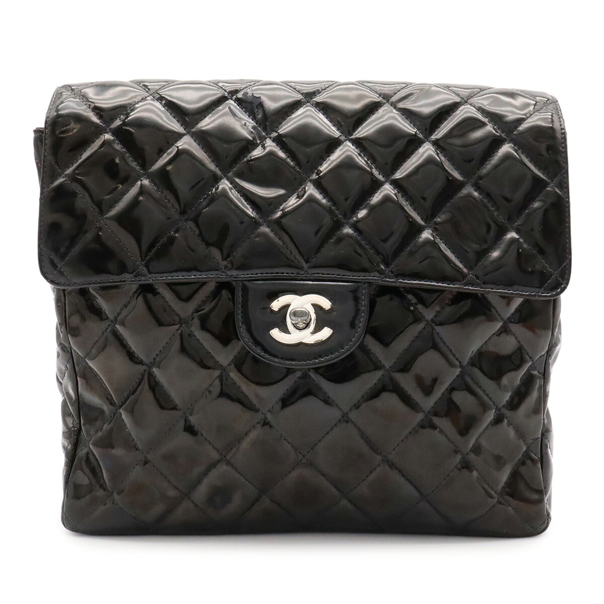 Chanel Black Patent Leather Backpack (Pre-Owned)