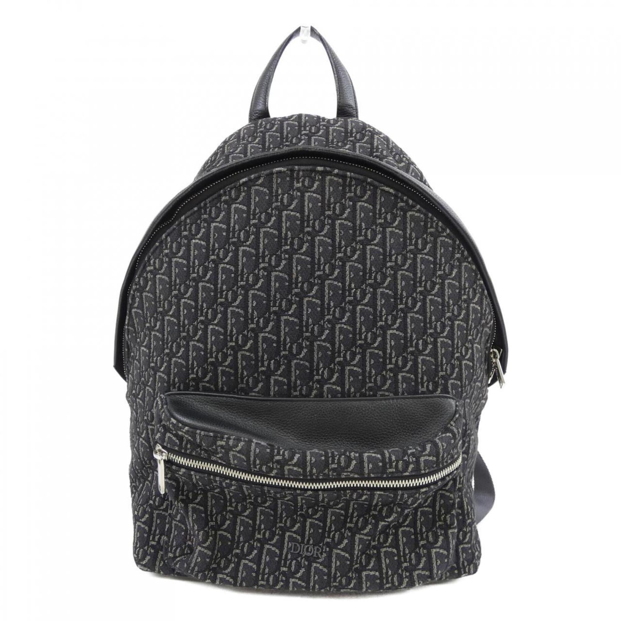 Christian Dior Black Gray Backpack Handbag (Pre-Owned)