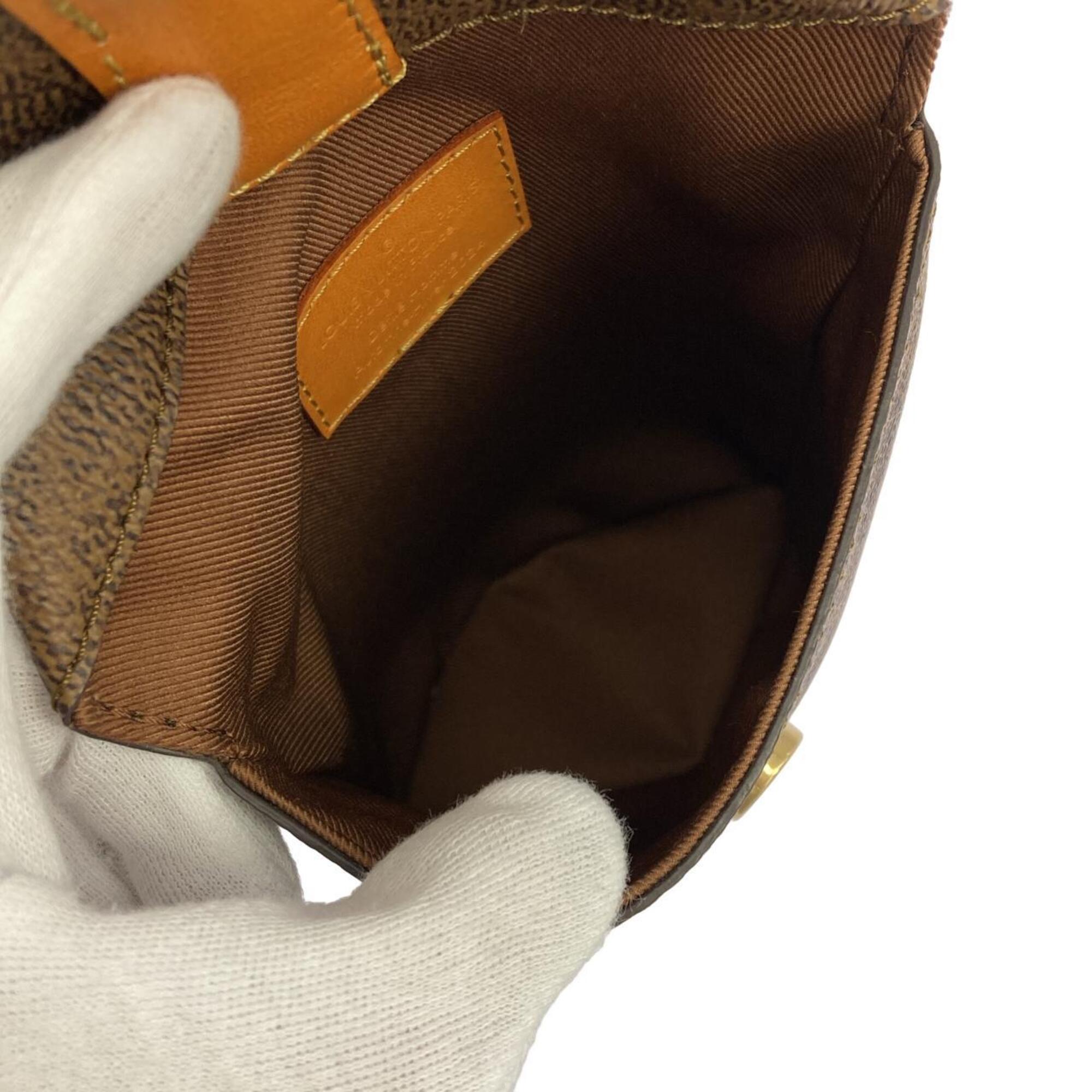 Louis Vuitton Marron Coated Canvas Handbag Pouch (Pre-Owned)