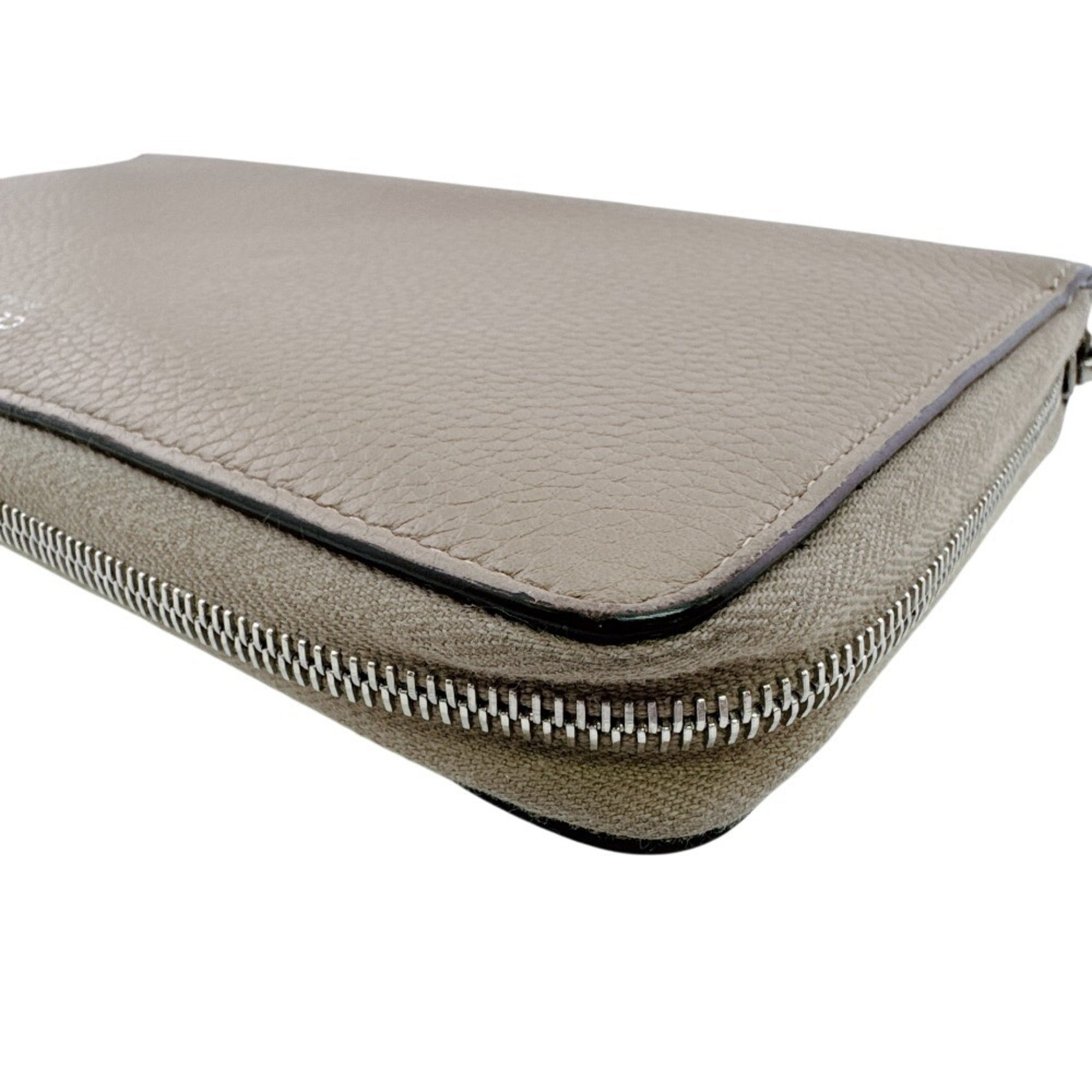 Celine Beige Leather Long Wallet (Bi-Fold) (Pre-Owned)