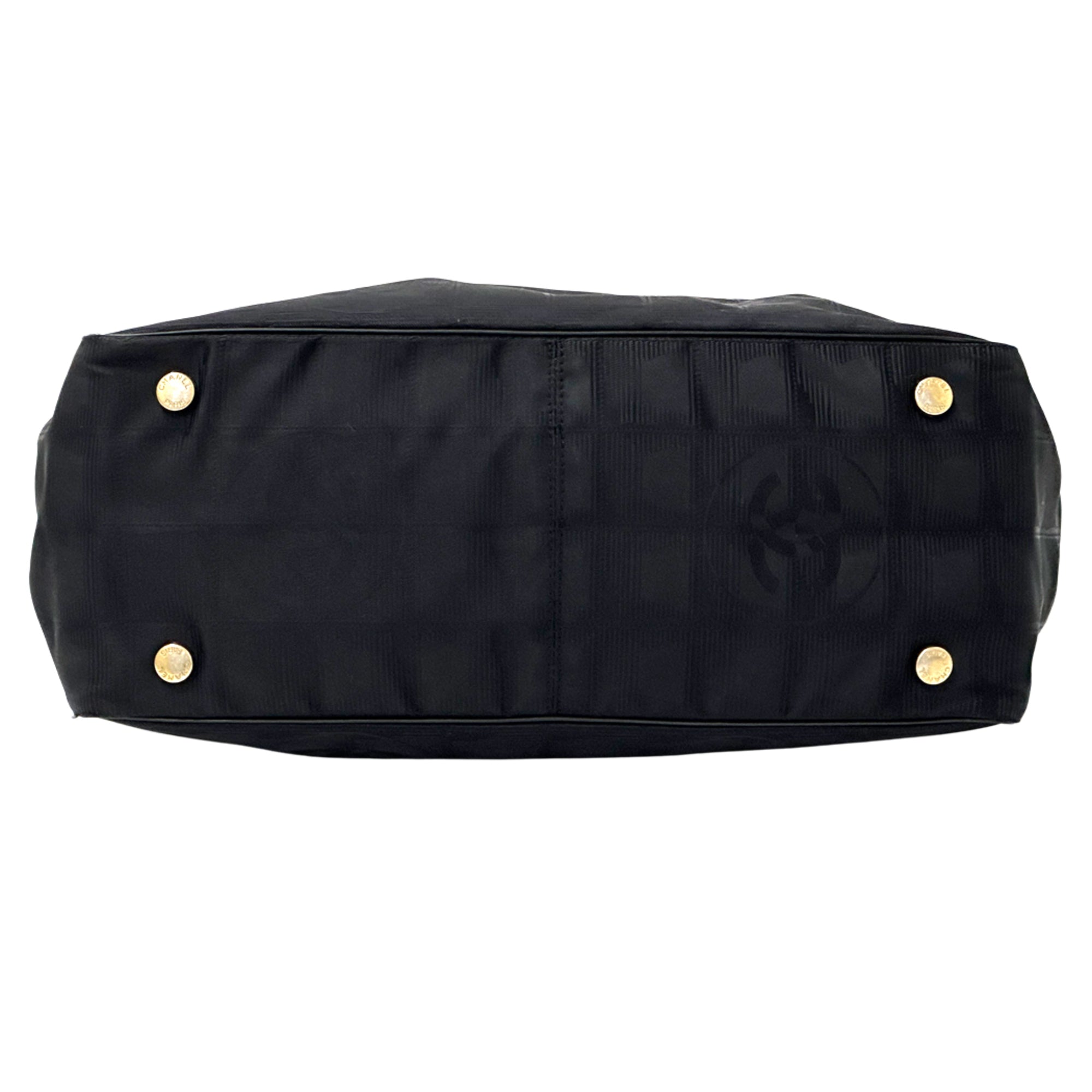 Chanel Black Nylon Handbag Tote Bag (Pre-Owned)
