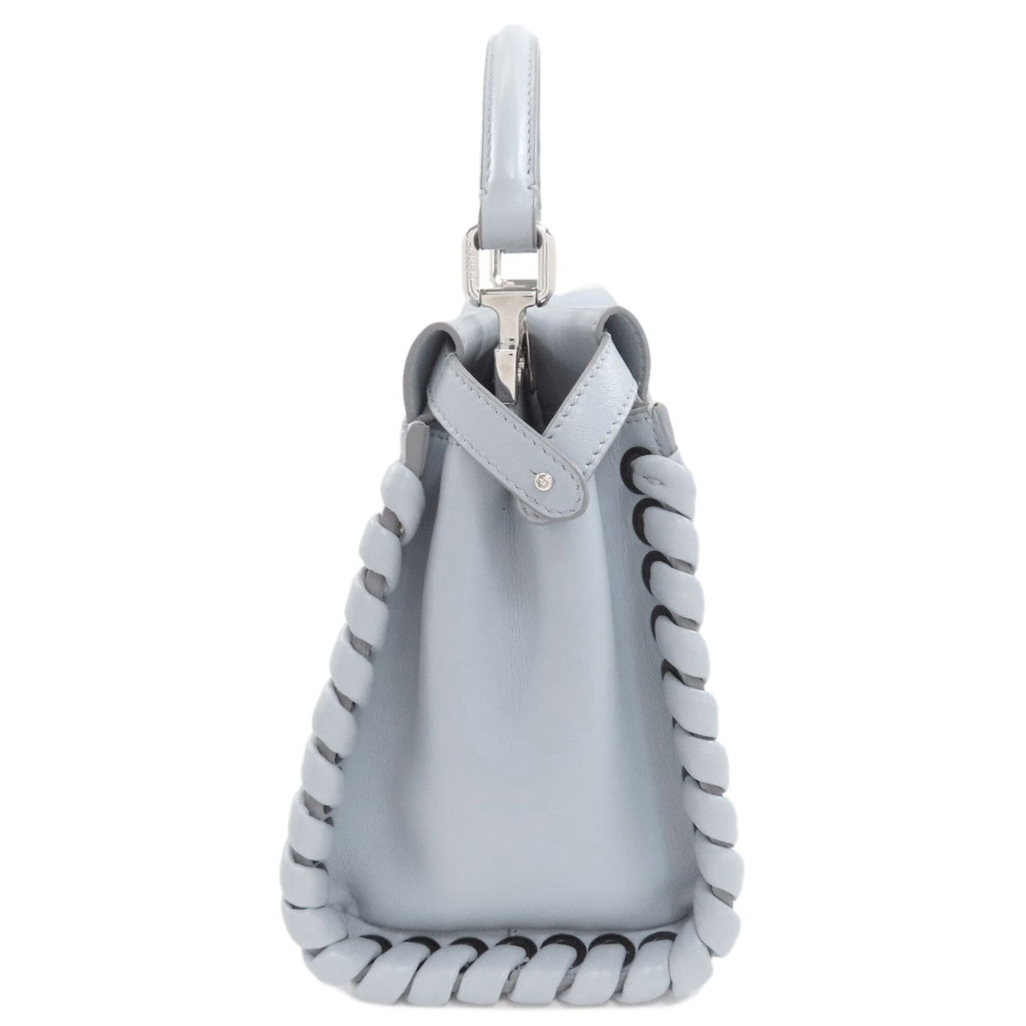Fendi Peekaboo Light Blue Leather Handbag (Pre-Owned)