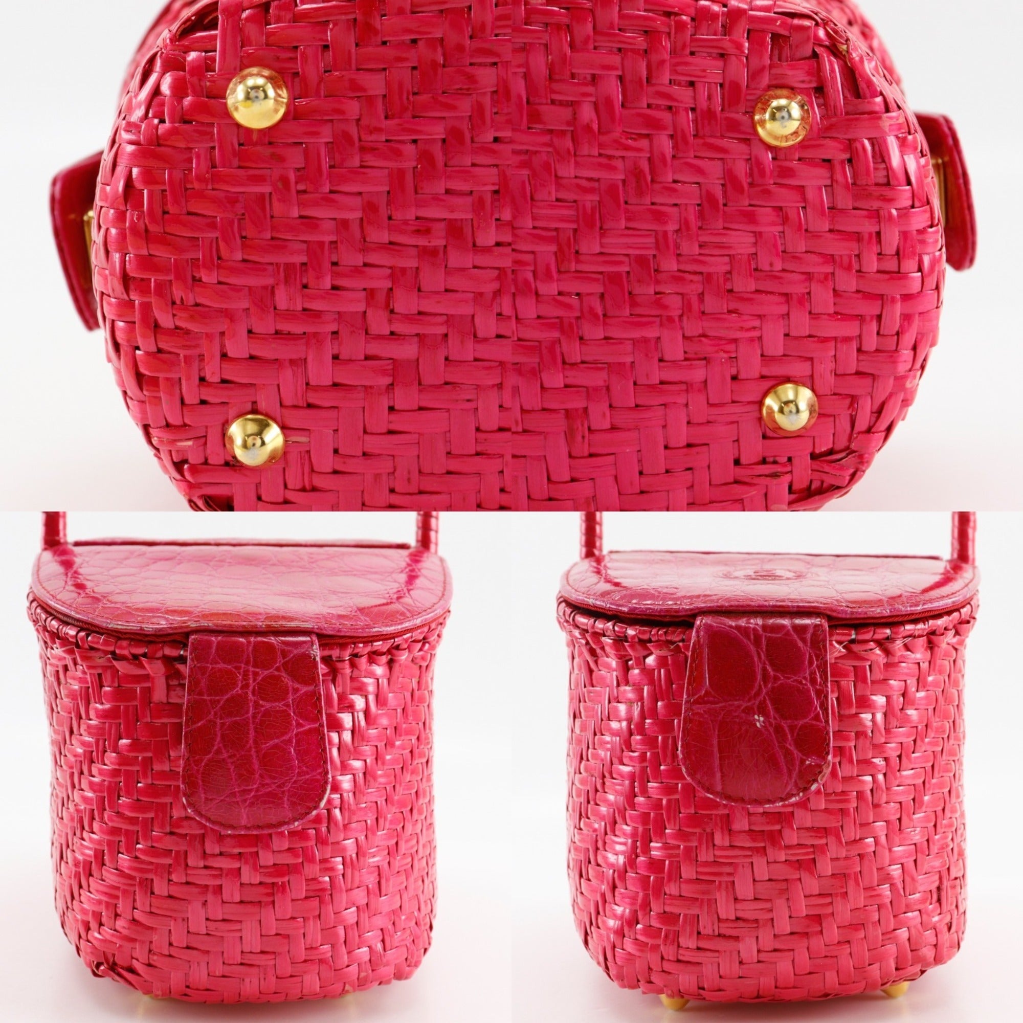 Fendi Pink Straw Basket Handbag (Pre-Owned)