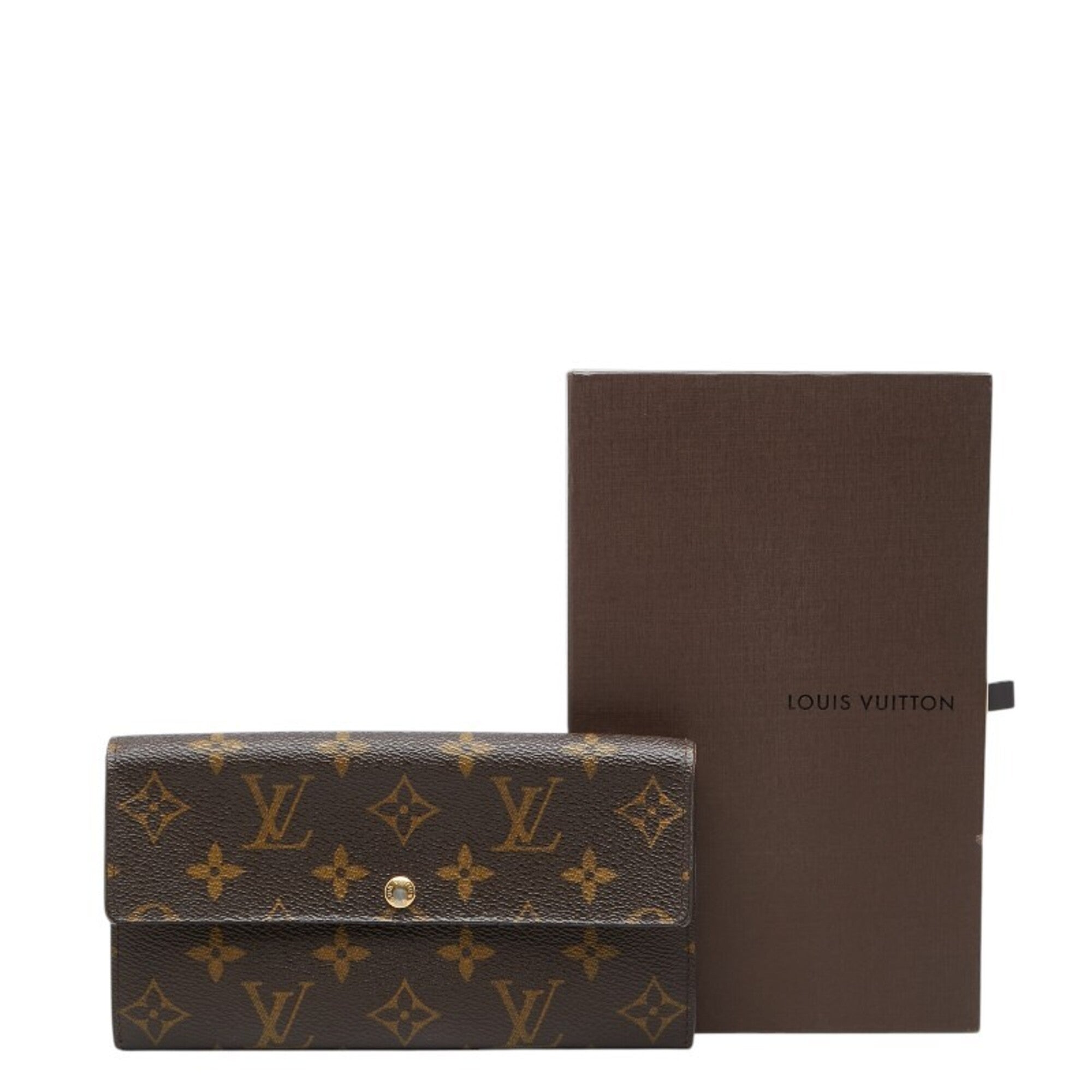 Louis Vuitton Brown Pvc Leather Long Bill Wallet (Bi-Fold) (Pre-Owned)