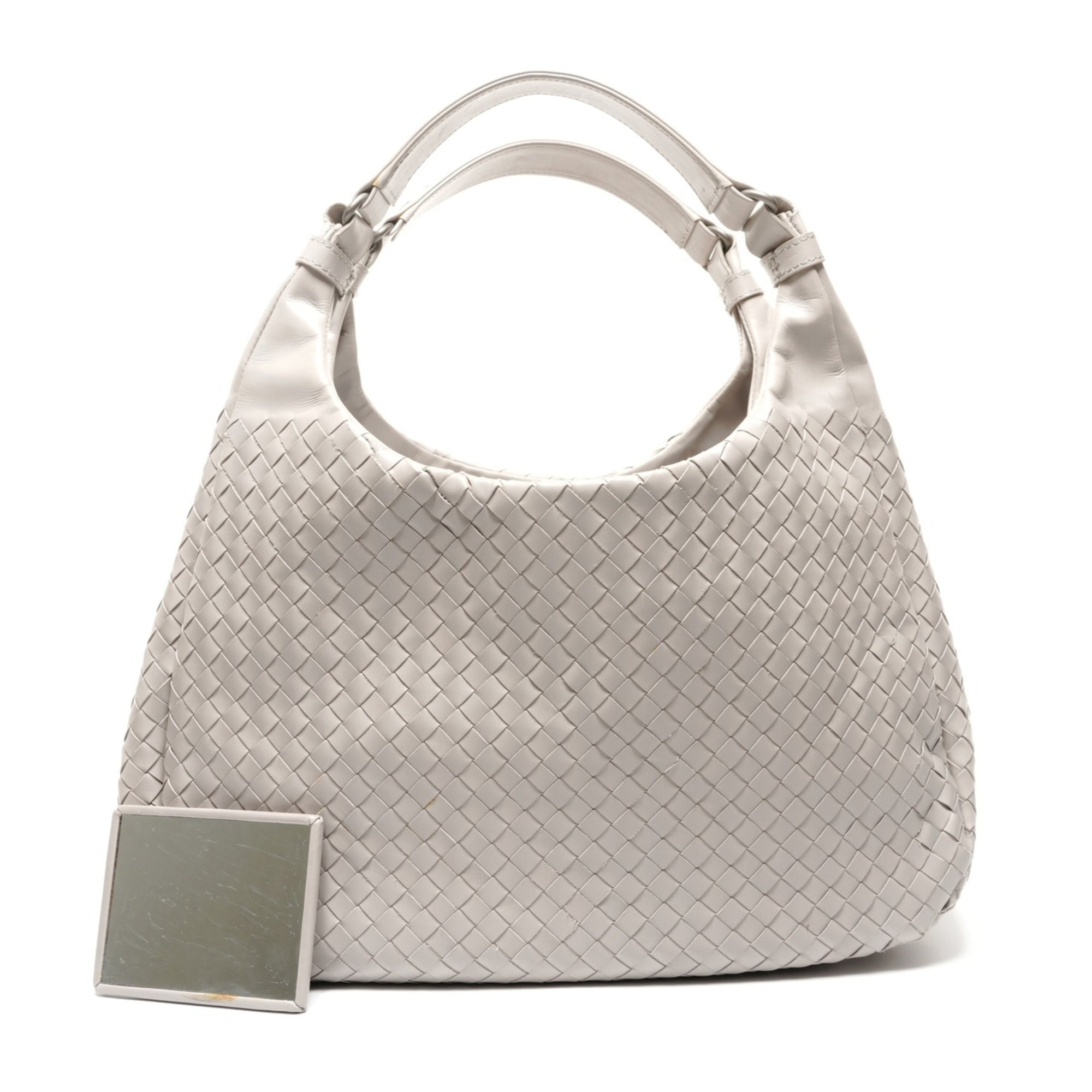 Bottega Veneta Intrecciato Gray Shoulder Bag (Pre-Owned)
