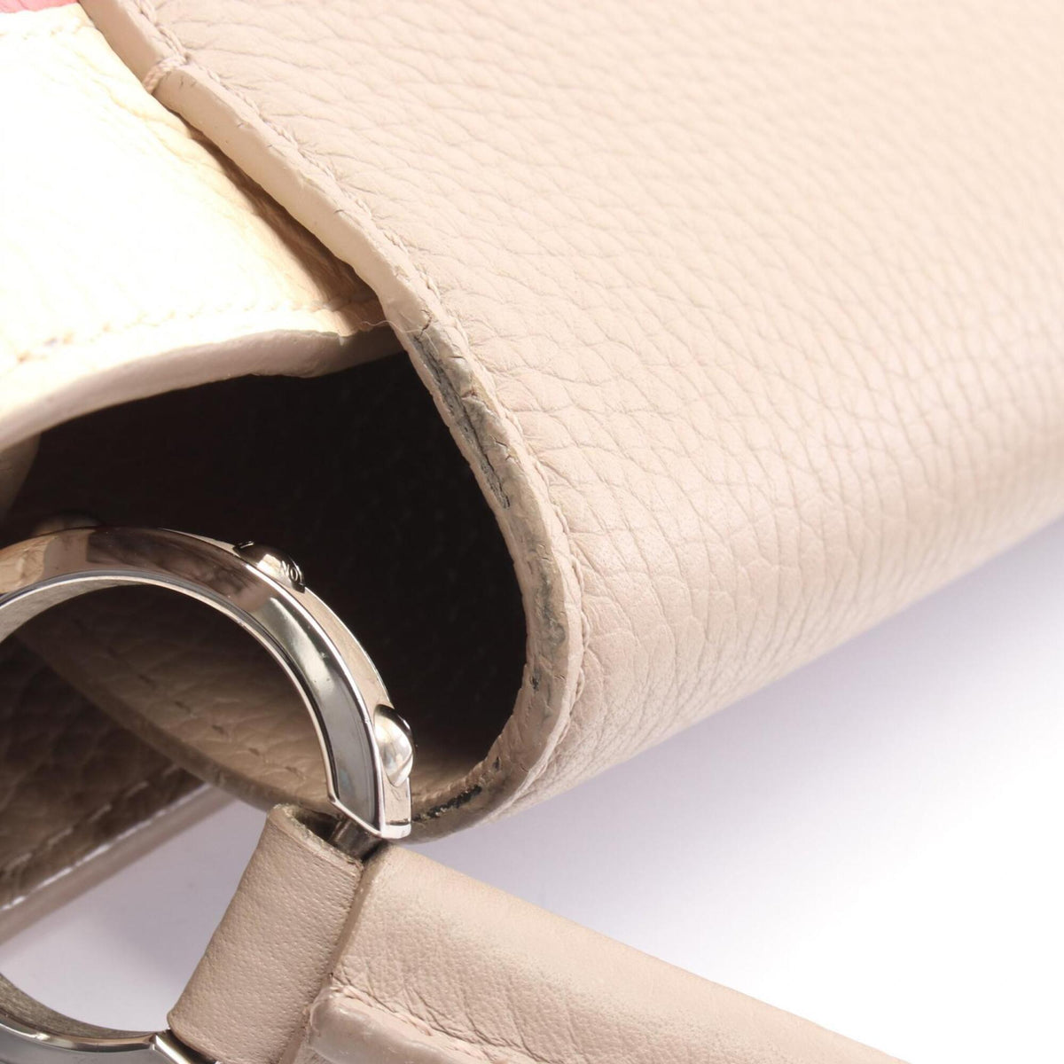 Louis Vuitton Beige Ivory Pink Leather Handbag (Pre-Owned)