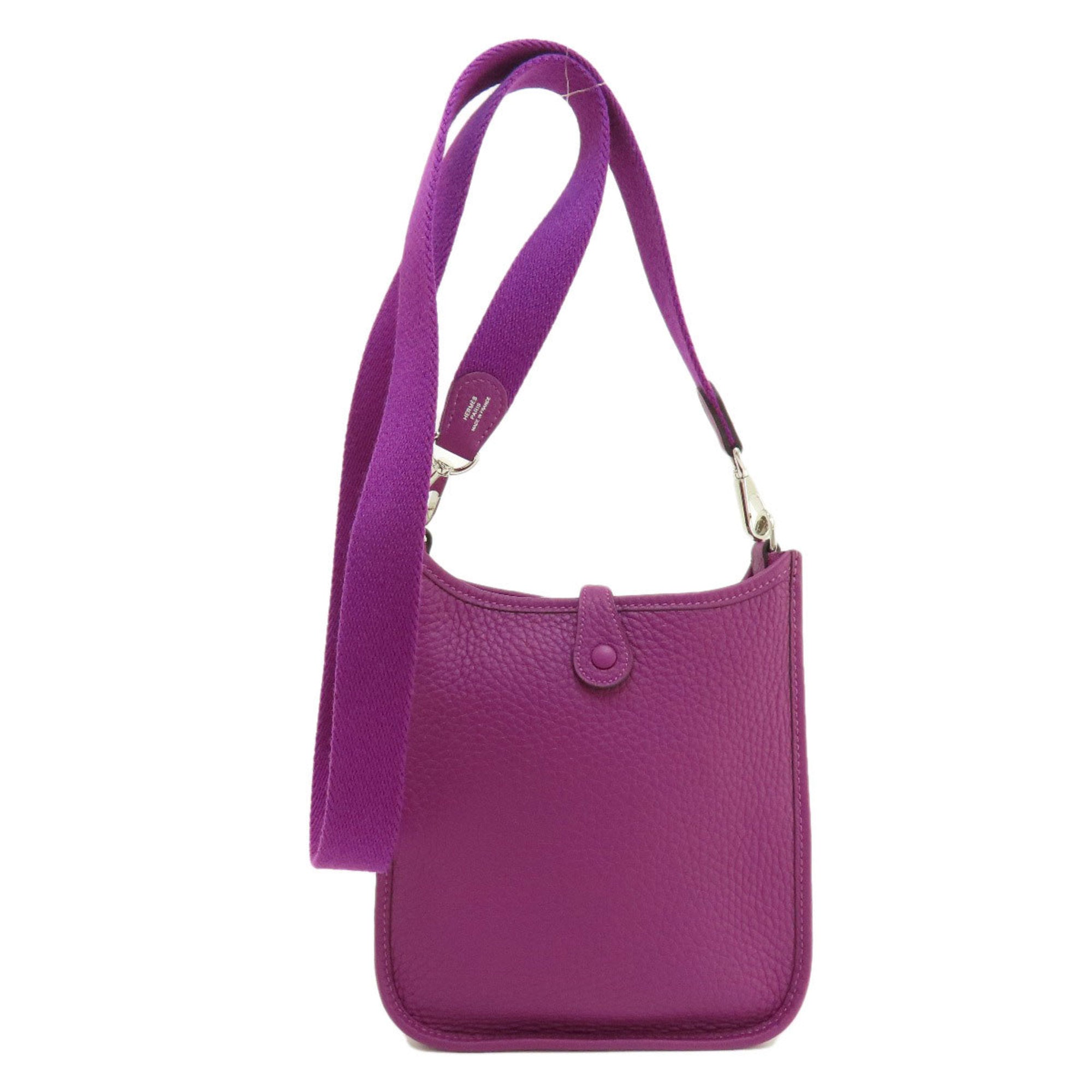 Hermes Anemone Purple Taurillon Clemence Leather Shoulder Bag (Pre-Owned)
