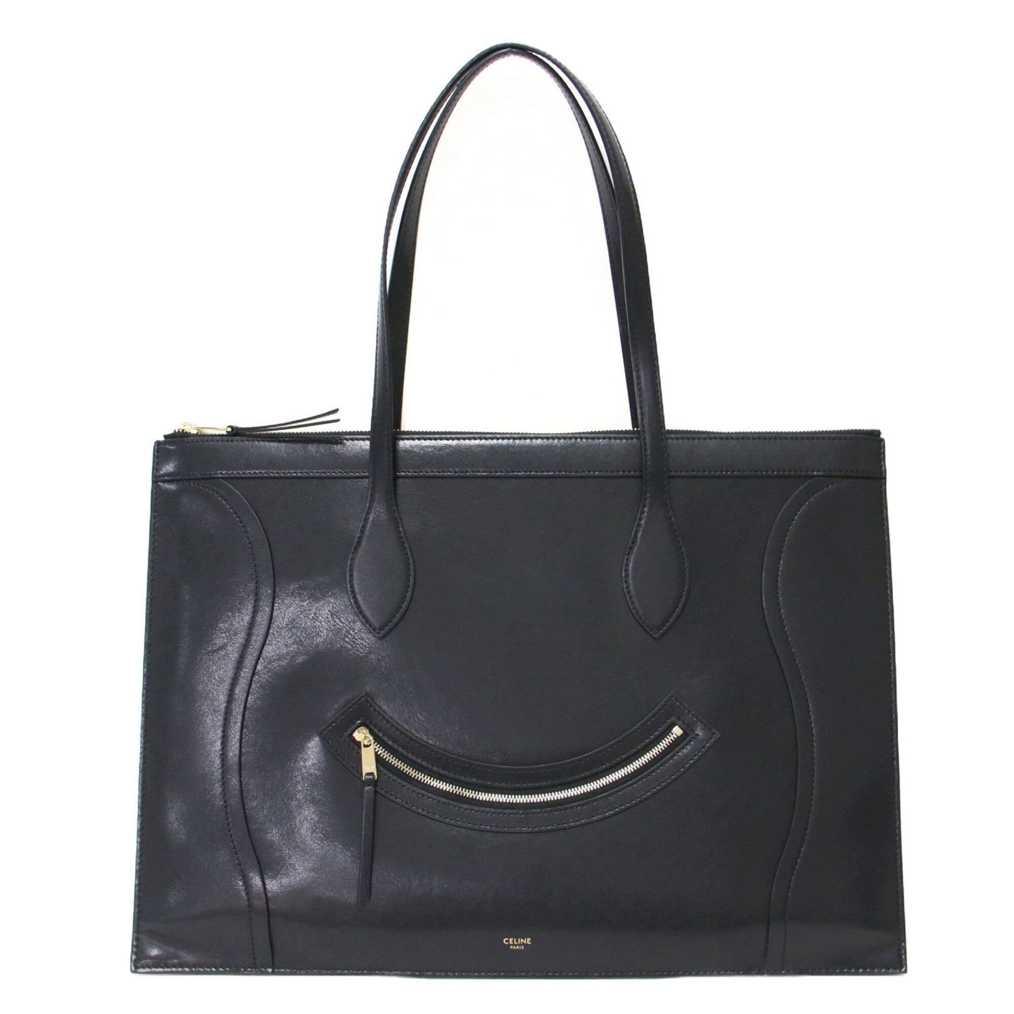 Celine Black Leather Handbag Tote Bag (Pre-Owned)