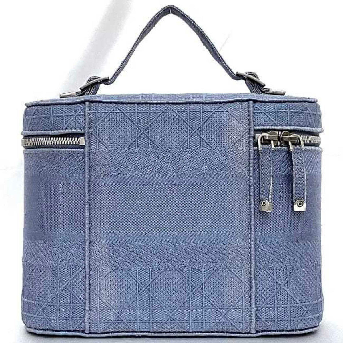 Christian Dior Light Blue Canvas Handbag Vanity Bag (Pre-Owned)