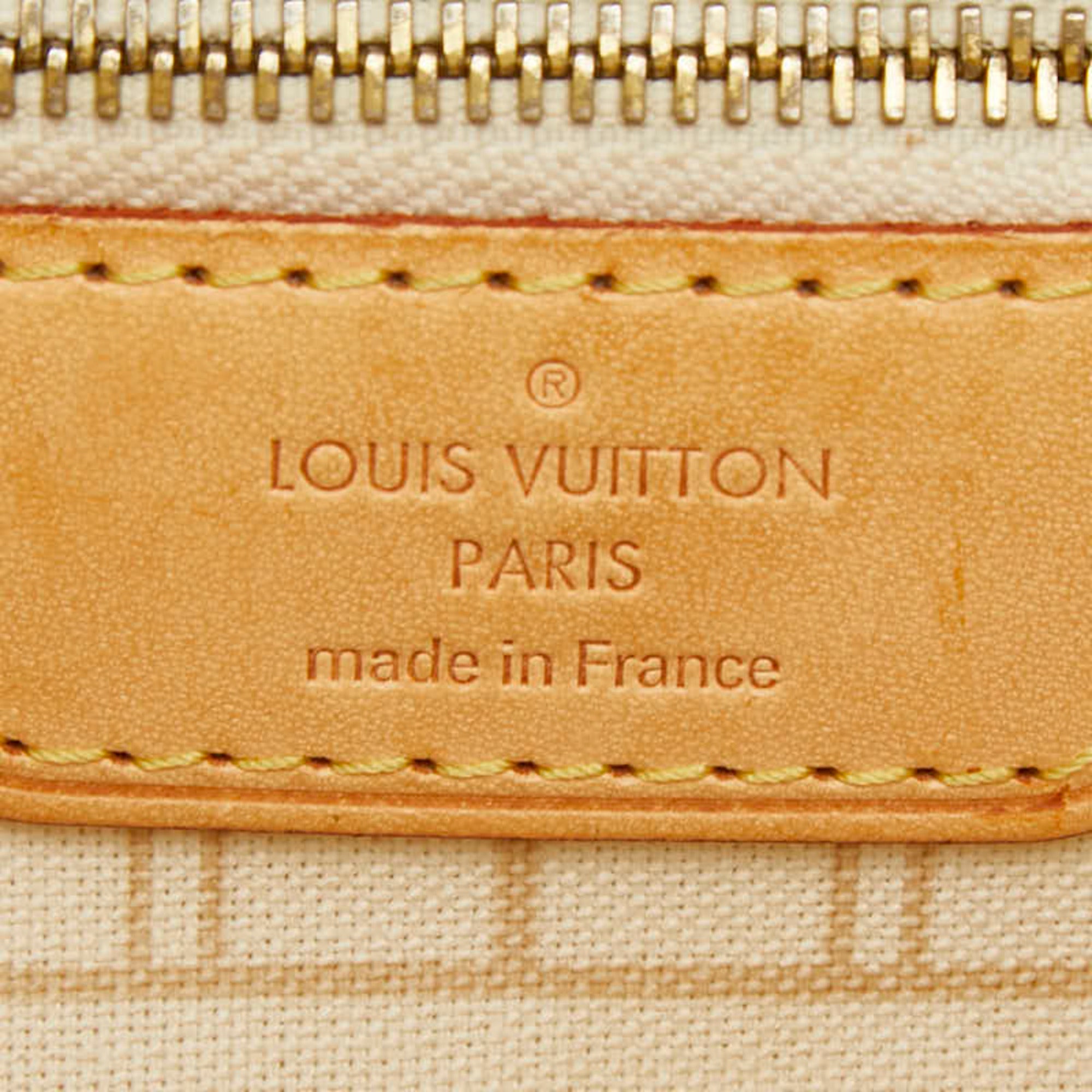Louis Vuitton Damier Azur White Leather Pvc Handbag Tote Bag (Pre-Owned)