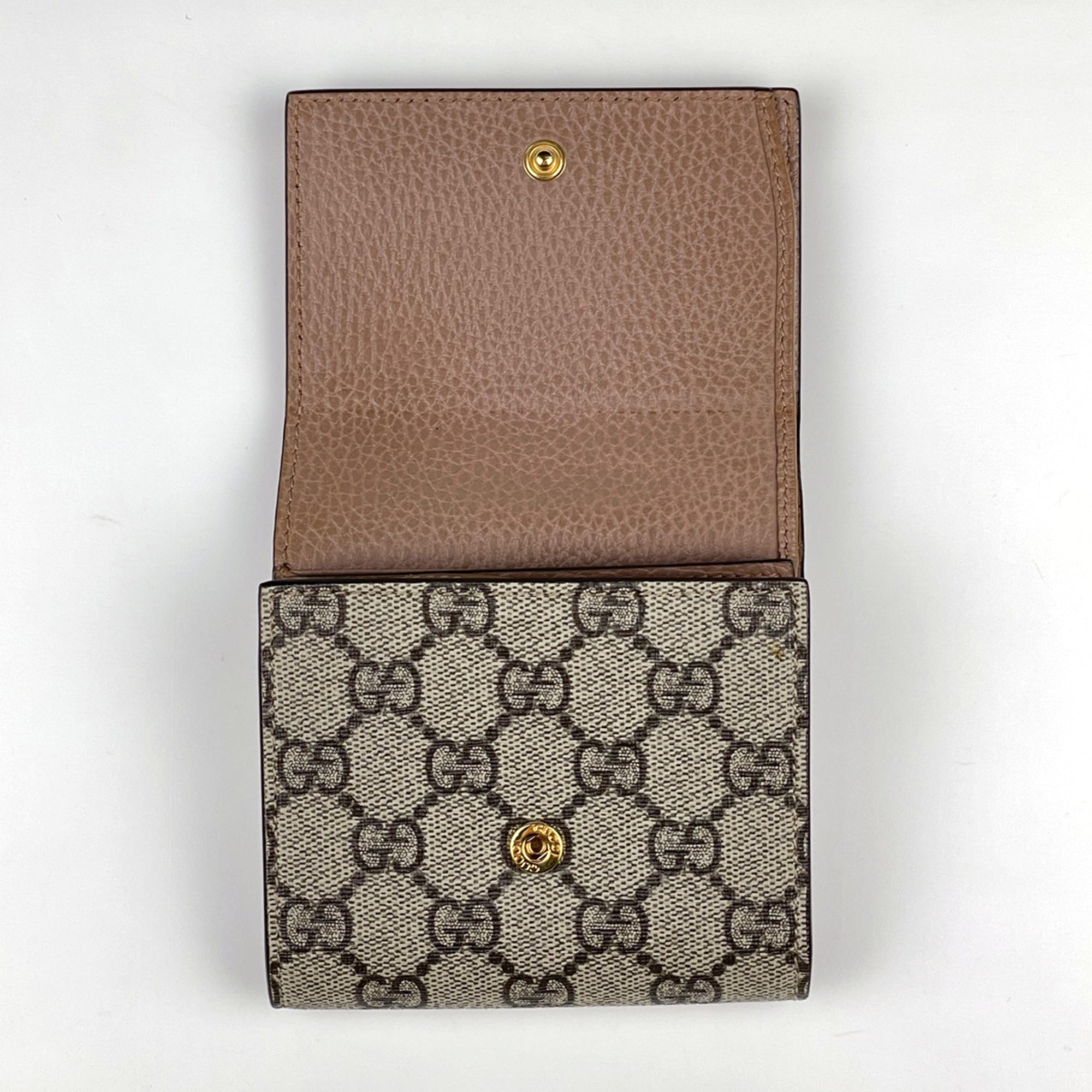 Gucci Beige Gg Supreme Leather Wallet (Bi-Fold) (Pre-Owned)