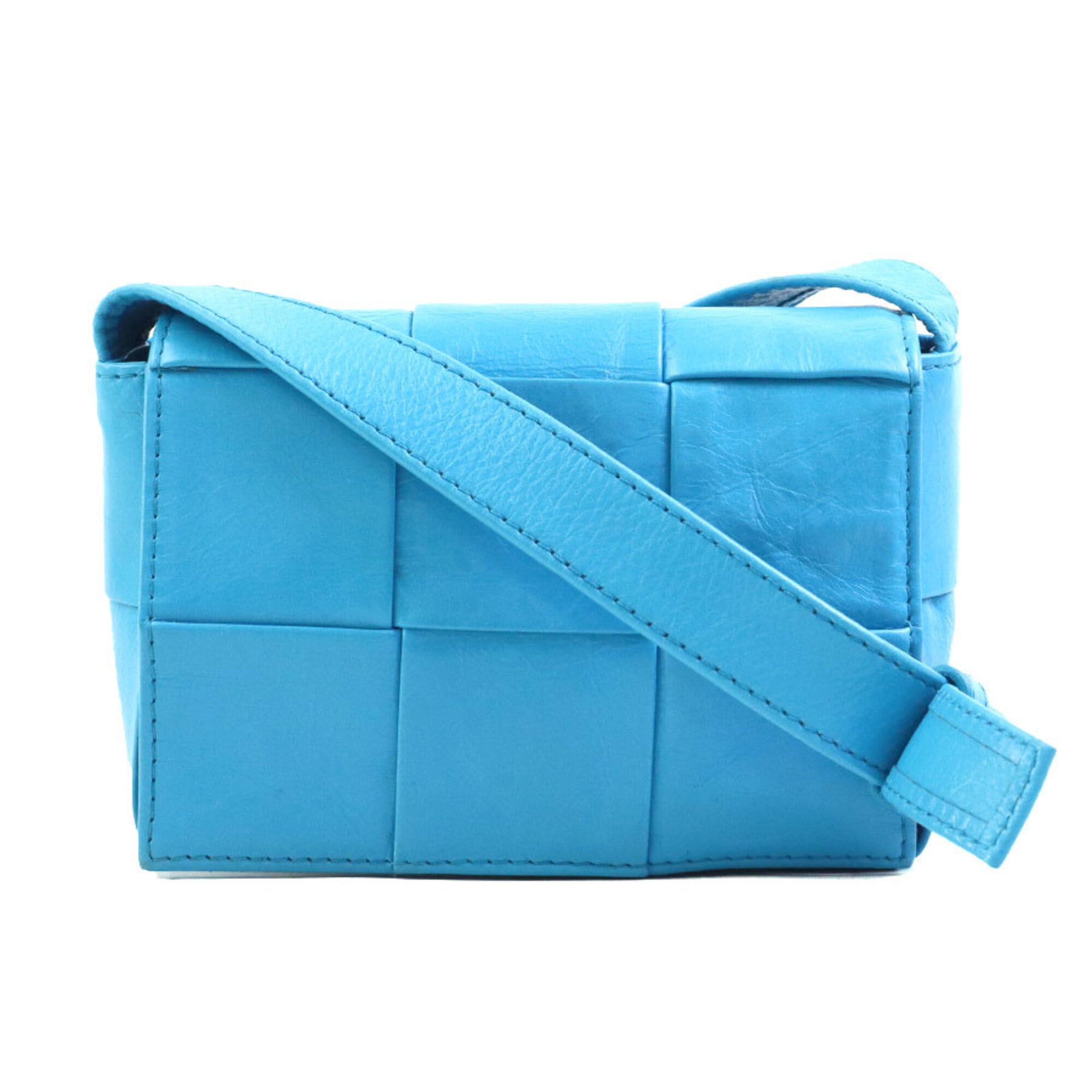 Bottega Veneta Blue Leather Shoulder Bag (Pre-Owned)