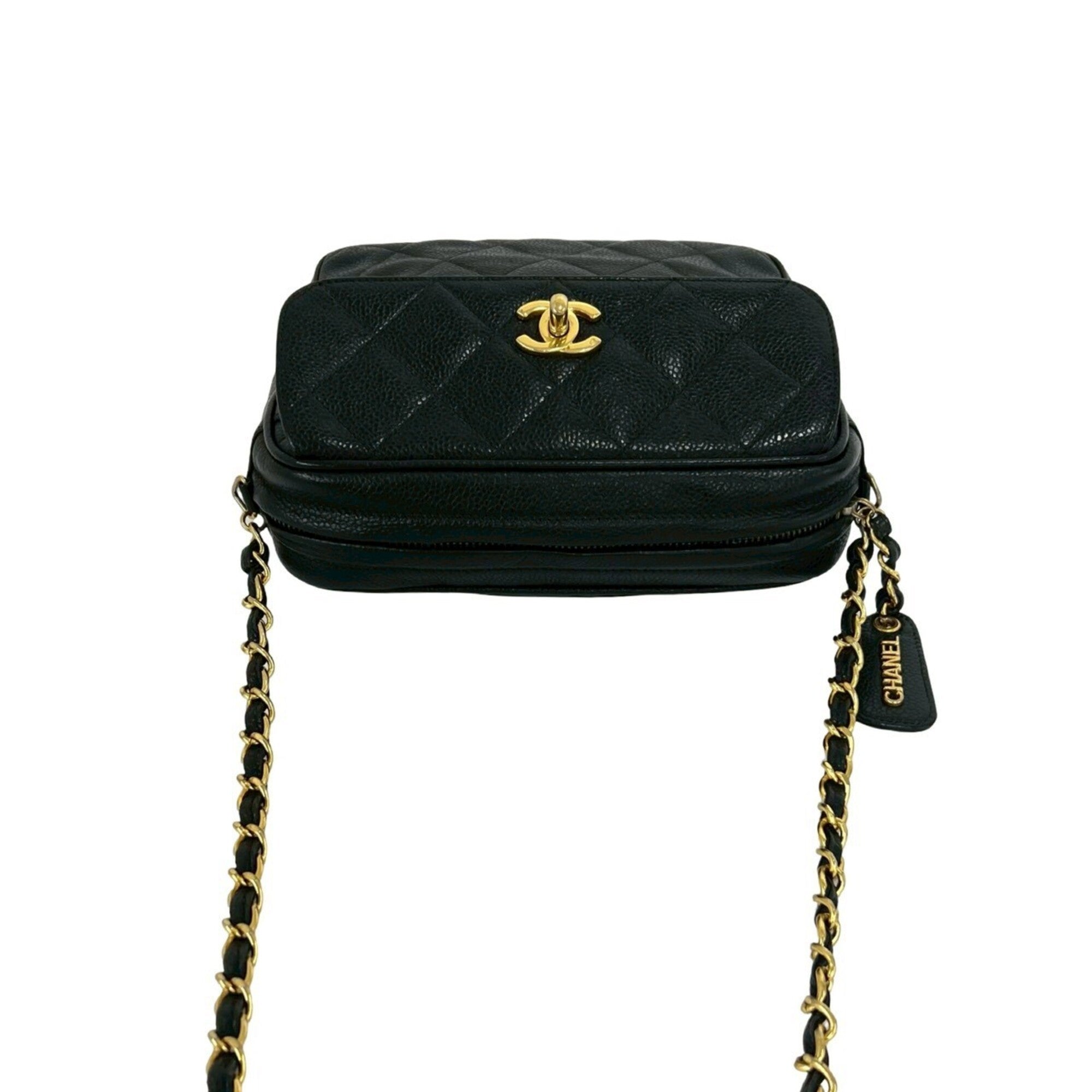 Chanel Black Grained Calfskin Shoulder Bag (Pre-Owned)