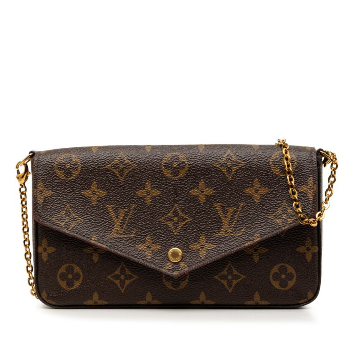Louis Vuitton Monogram Brown Fuchsia Pvc Leather Pochette Pouch Shoulder Bag (Pre-Owned)