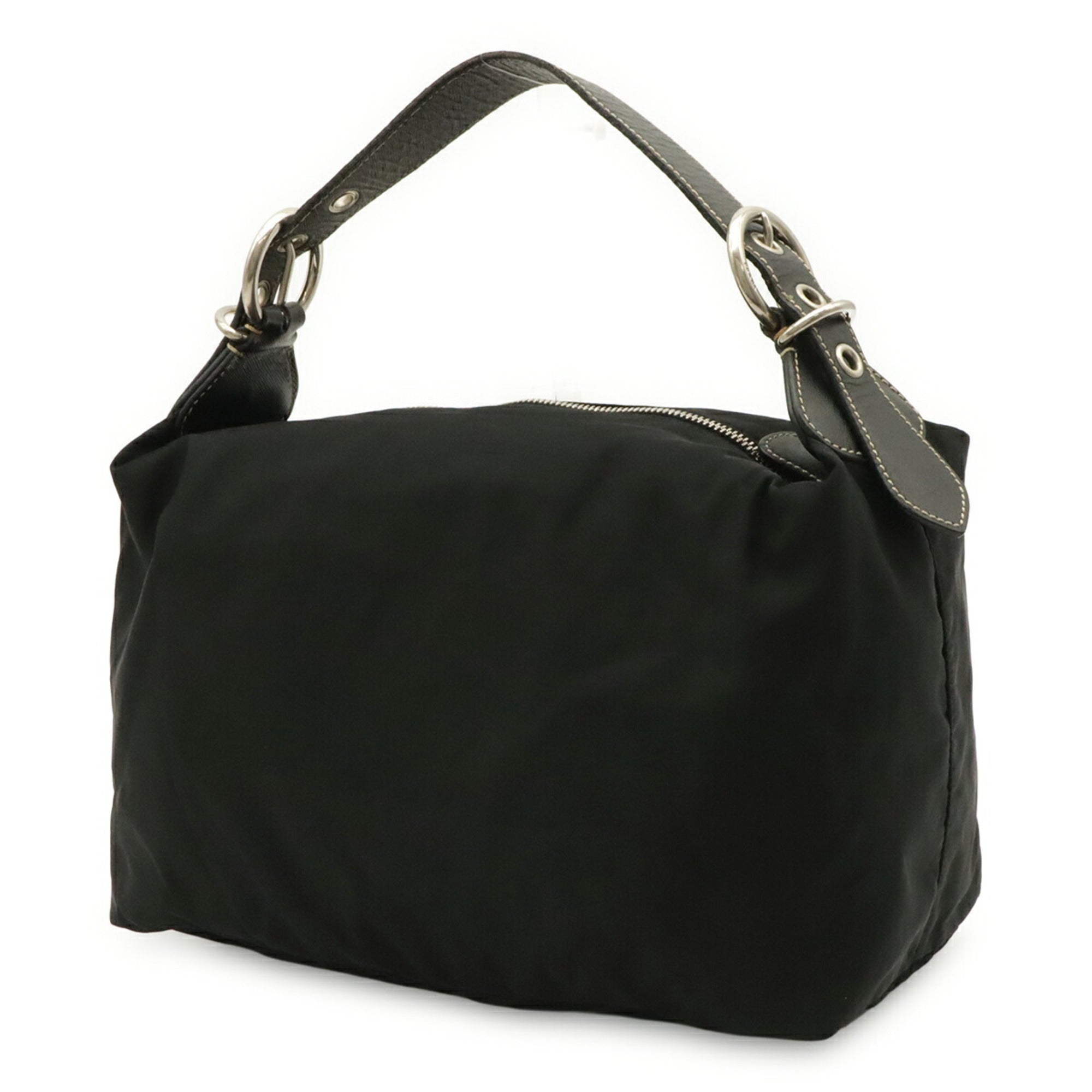 Prada Black Nero Nylon Leather Shoulder Bag (Pre-Owned)
