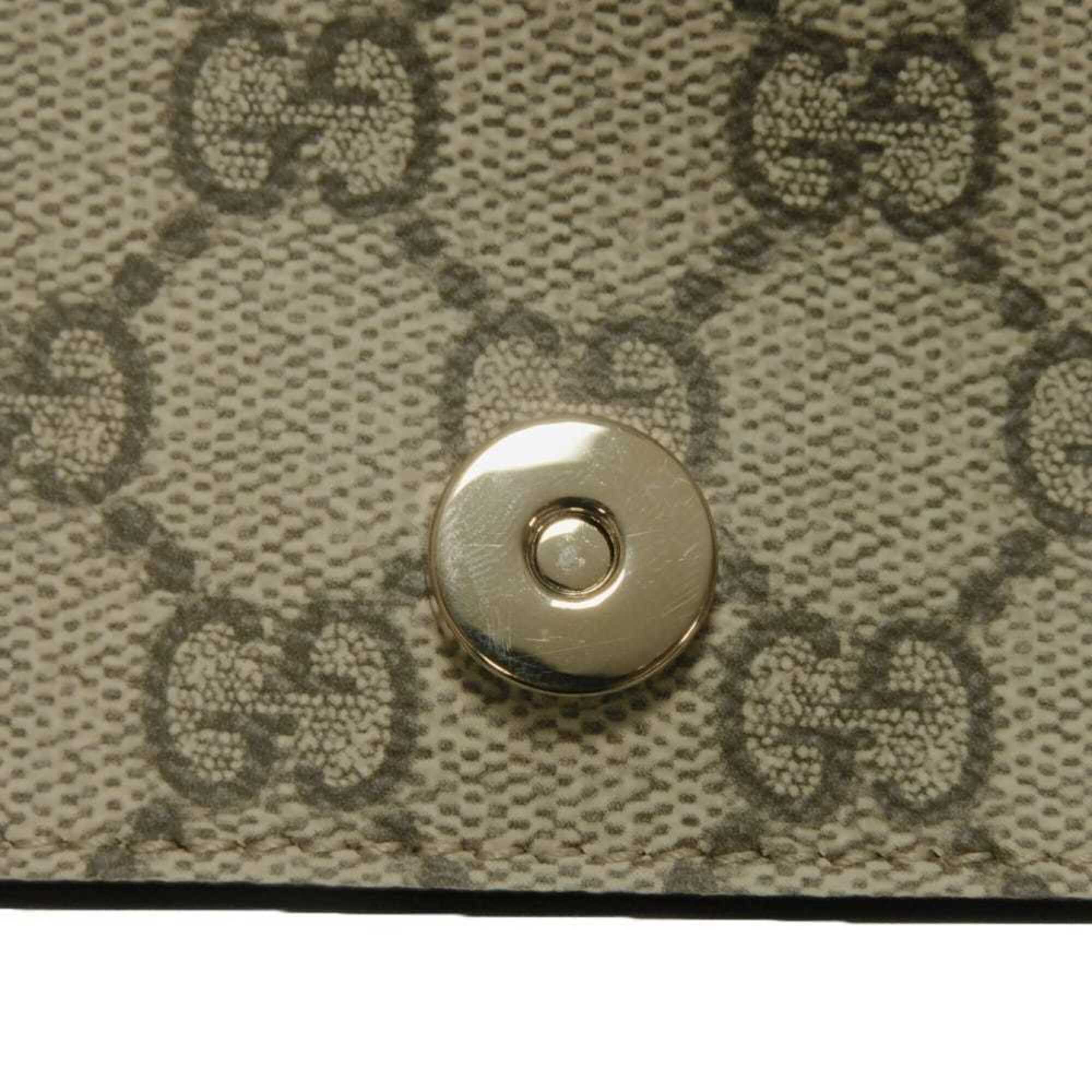 Gucci Beige Black Gg Supreme Leather Shoulder Bag (Pre-Owned)