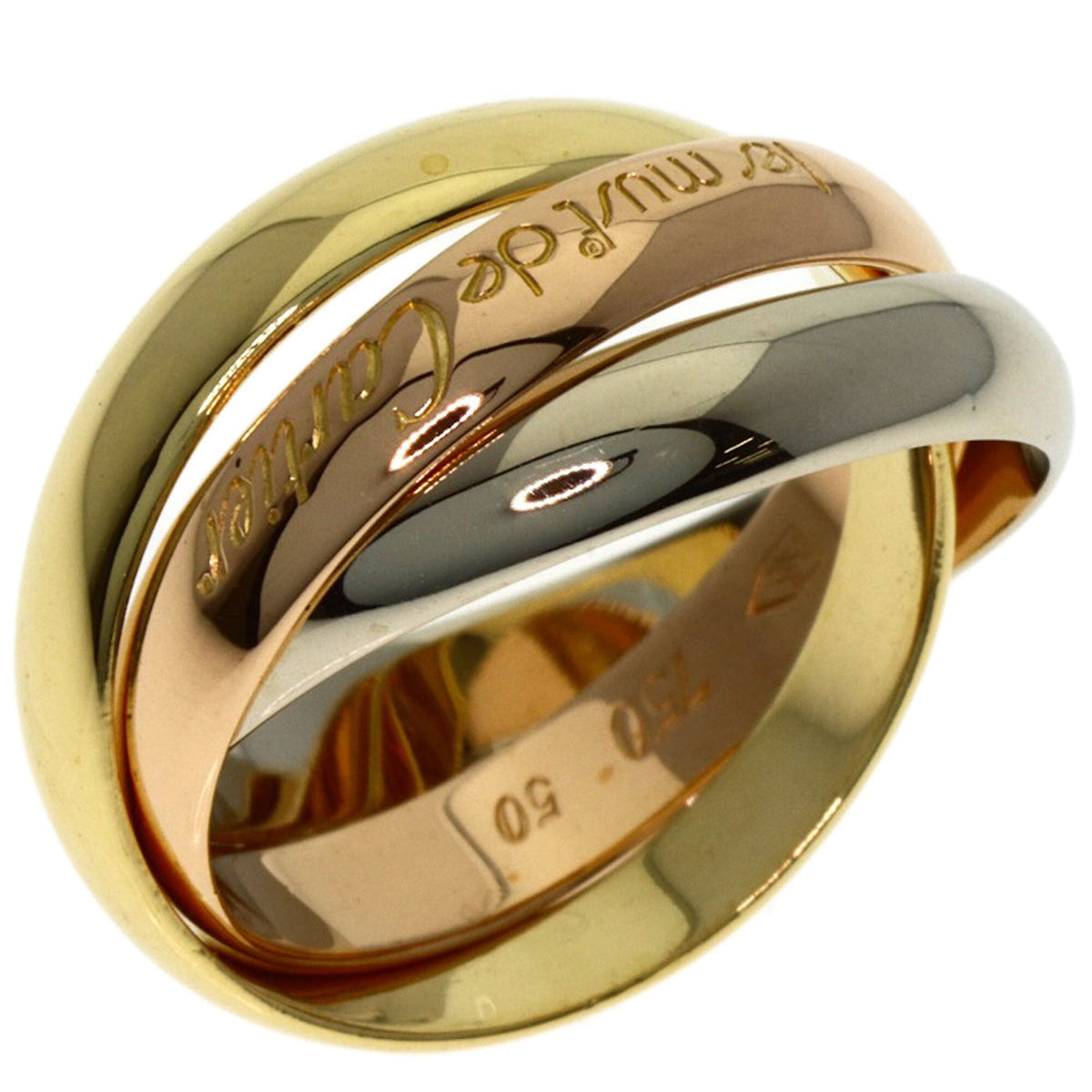 Cartier Trinity Pink White Yellow Band Ring (Pre-Owned)