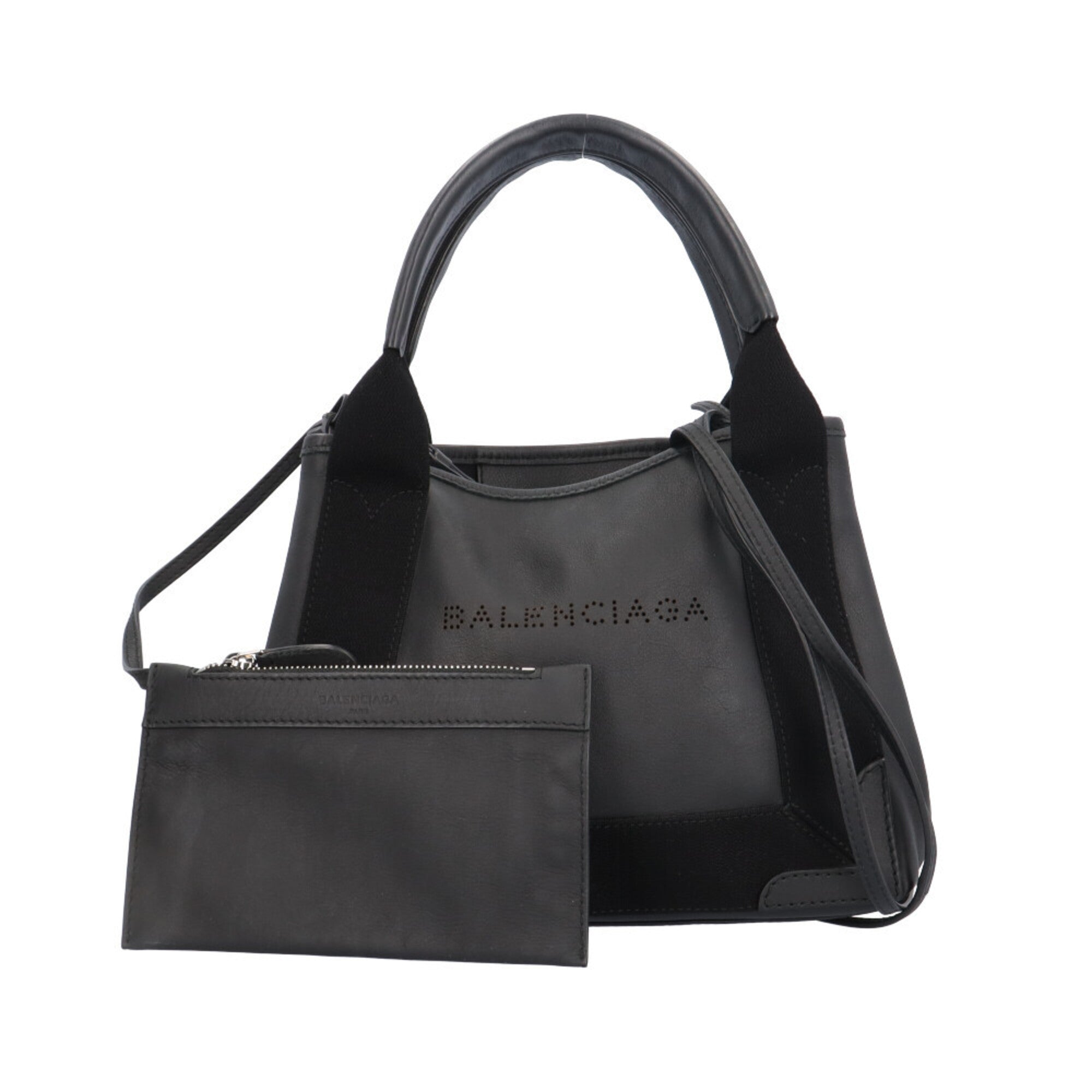 Balenciaga Black Leather Handbag Shoulder Bag (Pre-Owned)