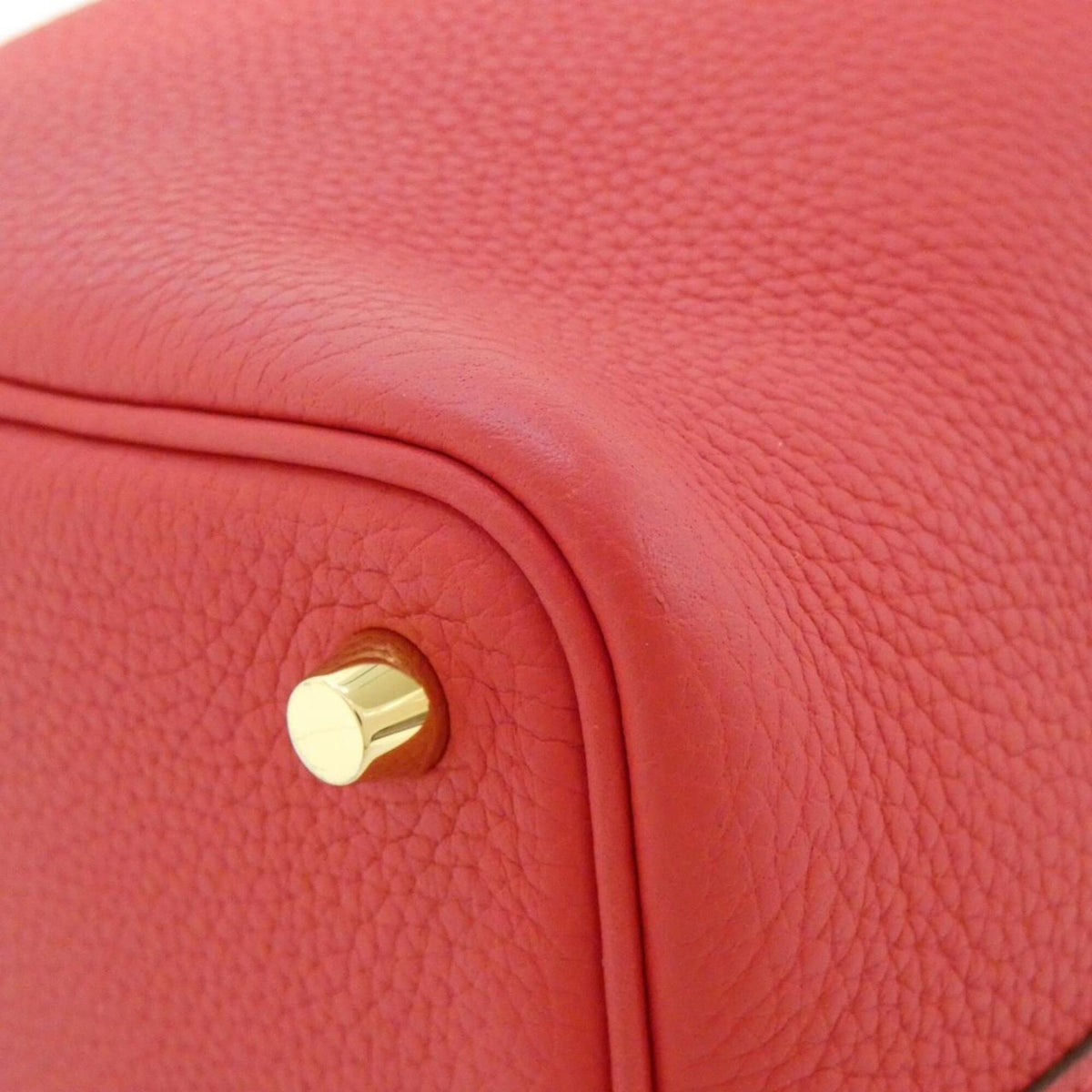 Hermes Red Color Taurillon Clemence Leather Handbag (Pre-Owned)