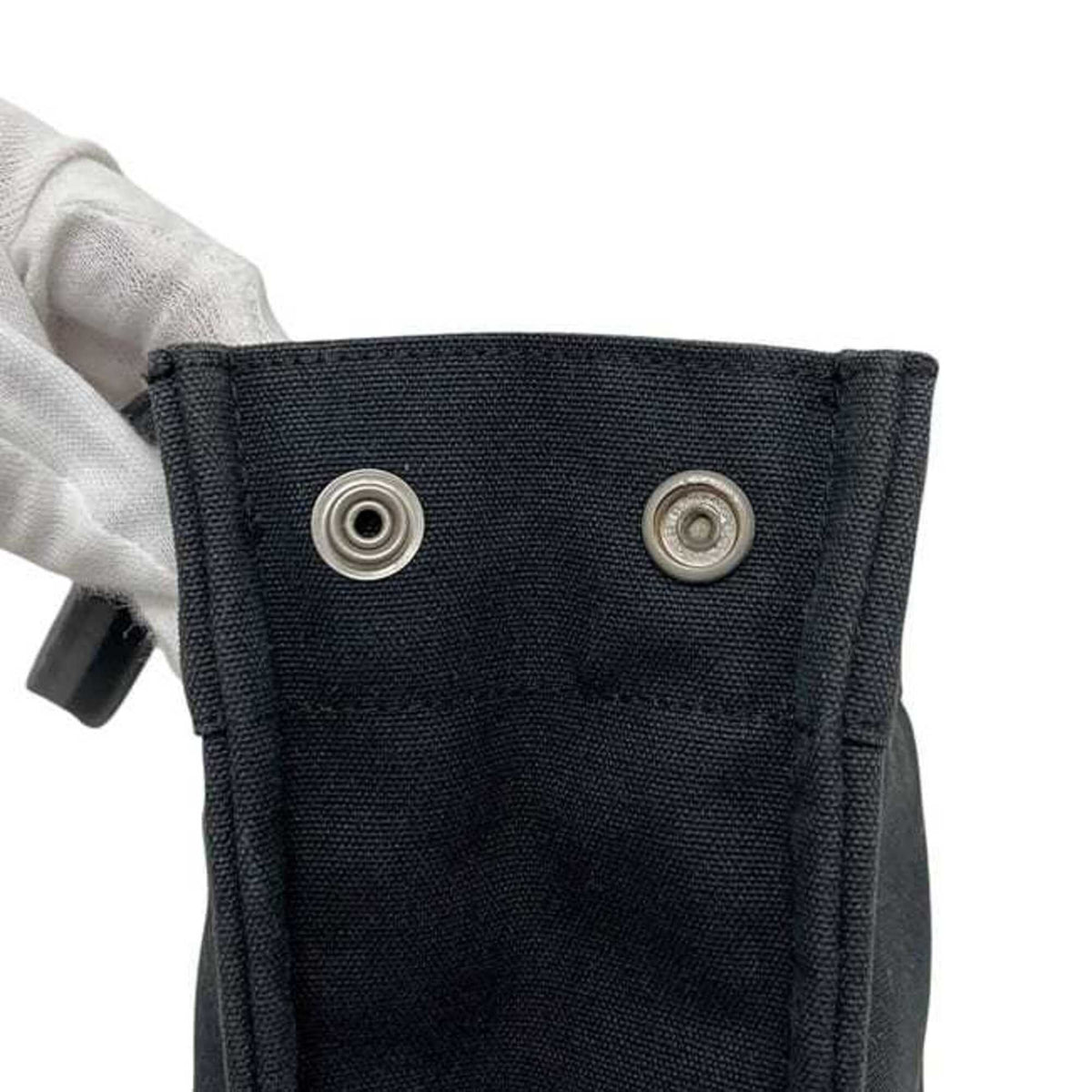 Hermes Fourre Tout Black Gray Cotton Canvas Tote Bag (Pre-Owned)