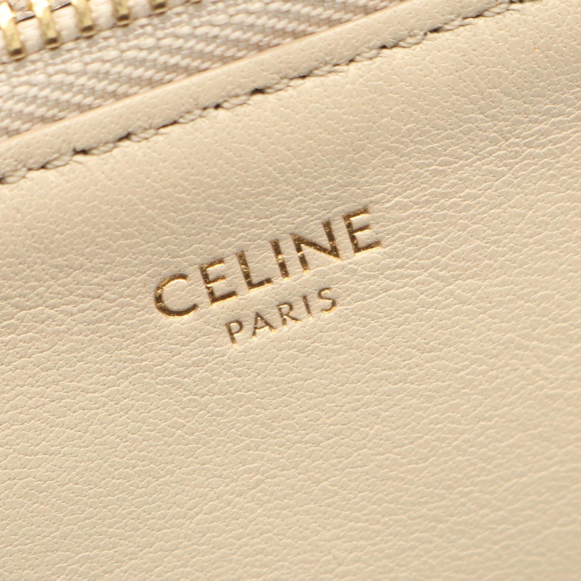Celine Beige Leather Handbag Shoulder Bag (Pre-Owned)