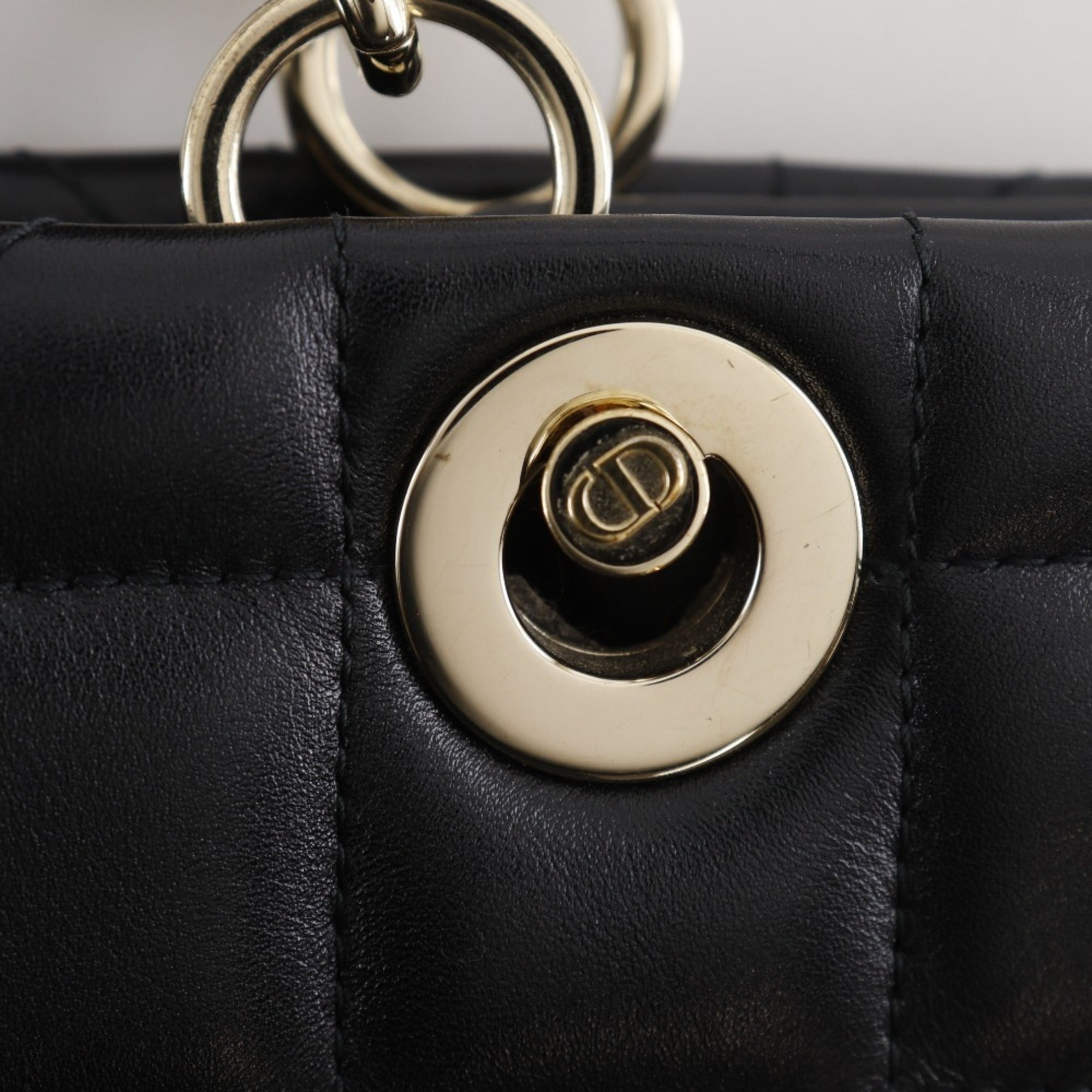 Christian Dior Black Leather Tote Bag (Pre-Owned)