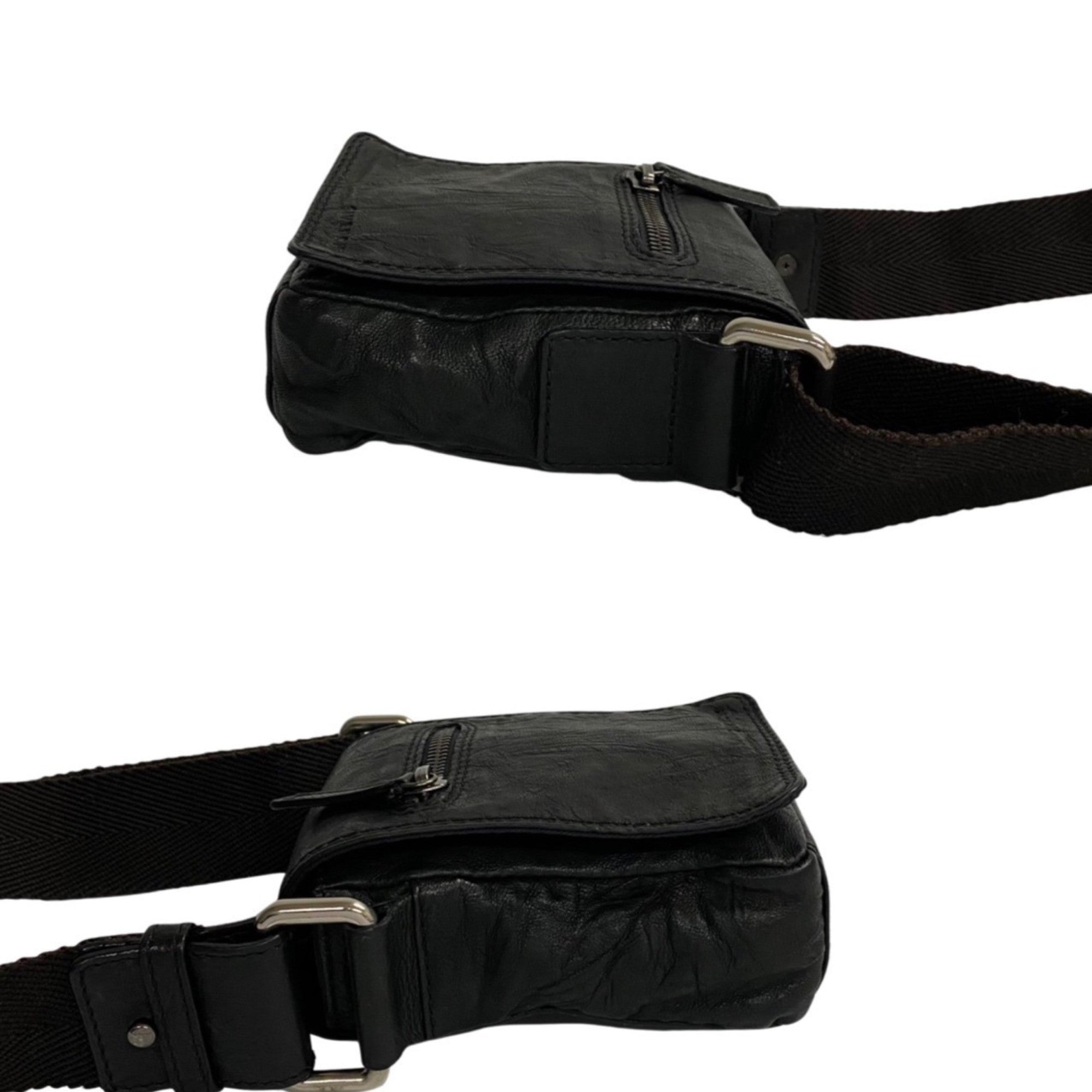 Givenchy Black Canvas Leather Shoulder Bag (Pre-Owned)