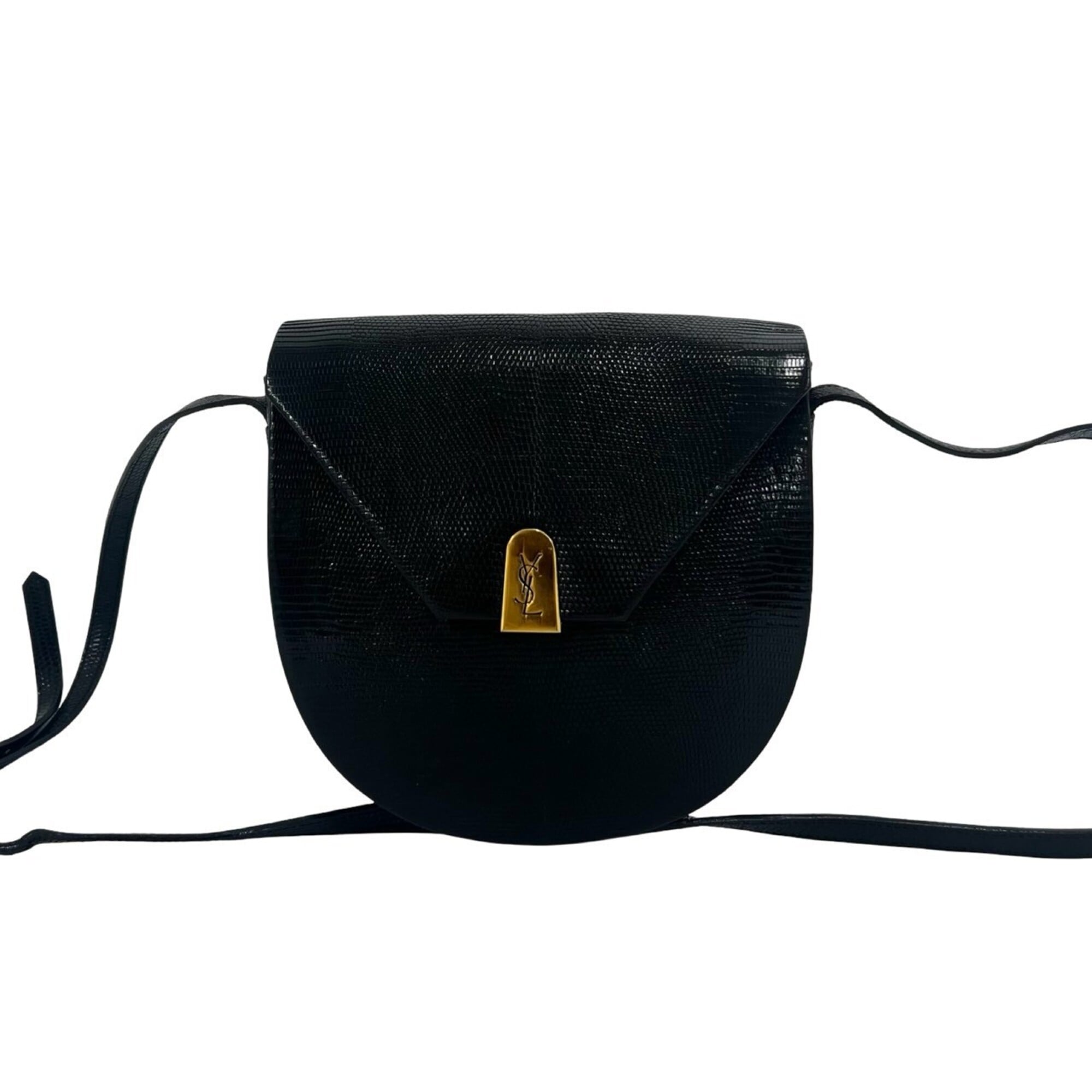 Yves Saint Laurent Black Leather Pochette Shoulder Bag (Pre-Owned)