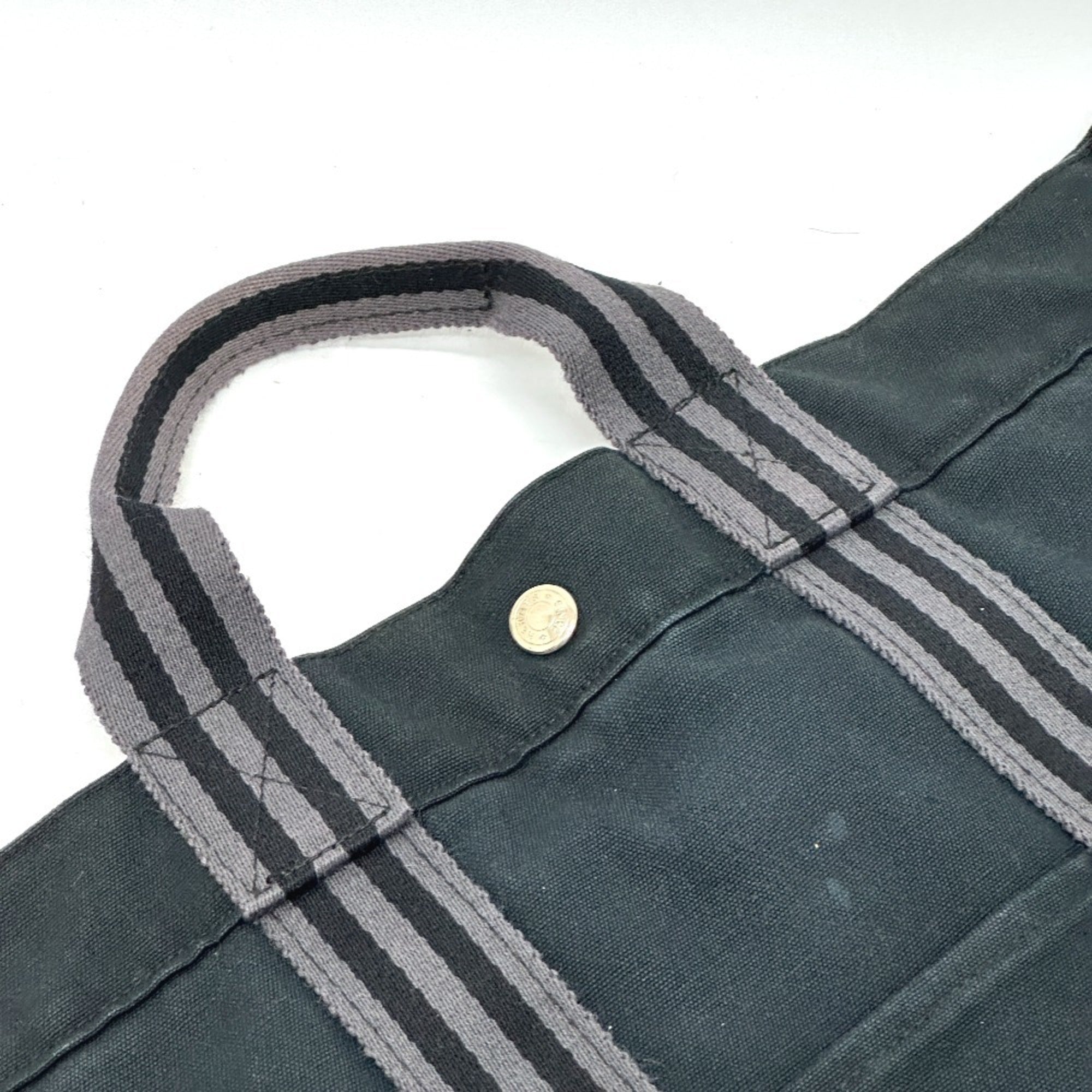 Hermes Black Canvas Tote Bag (Pre-Owned)