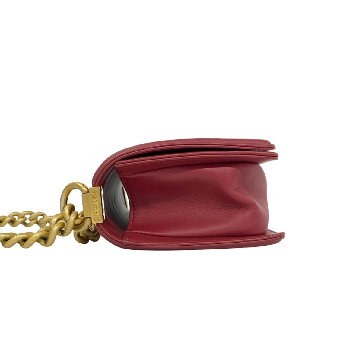 Chanel Red Color Leather Shoulder Bag (Pre-Owned)