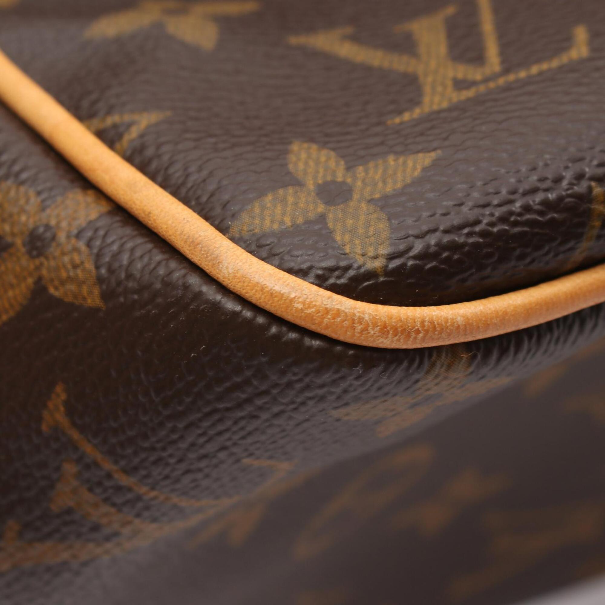 Louis Vuitton Brown Coated Canvas Leather Handbag Tote Bag (Pre-Owned)